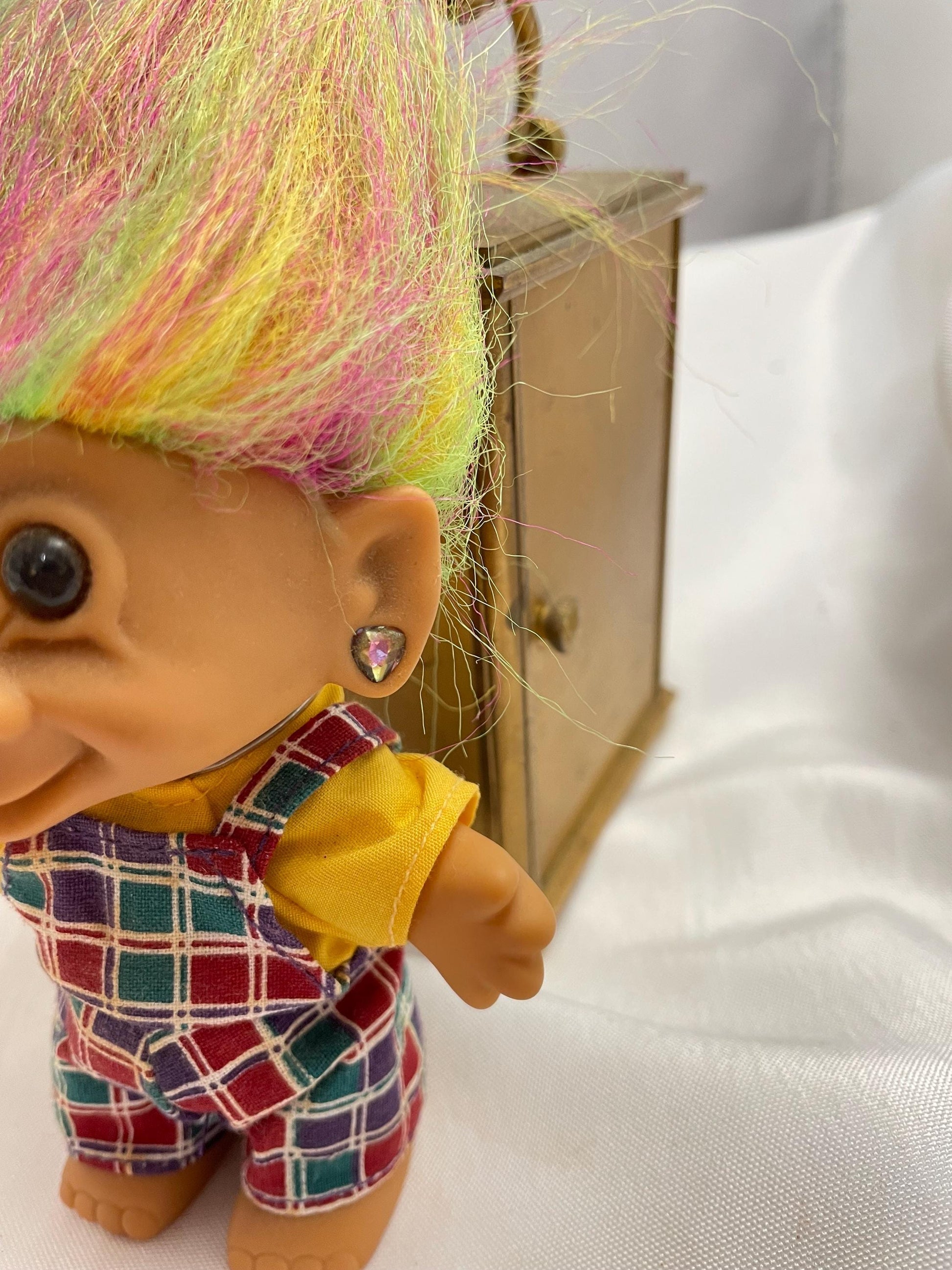 Trolls! Bright of America Rainbow Troll w/ Earring. 4 1/2”.