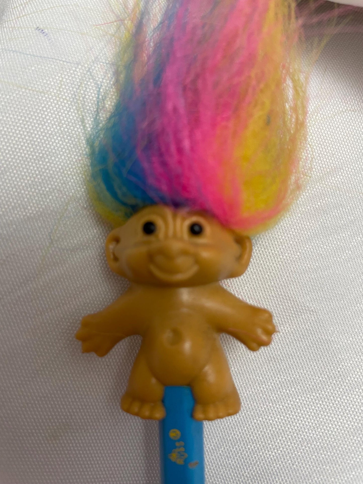 Vintage Russ Good luck Rainbow Troll Pencil with Topper.