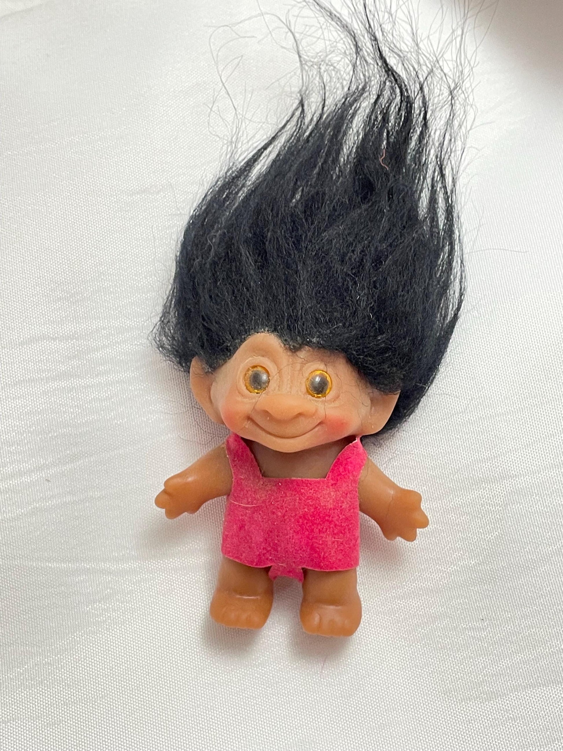 Thomas Dam Black hair Troll Doll. 3”