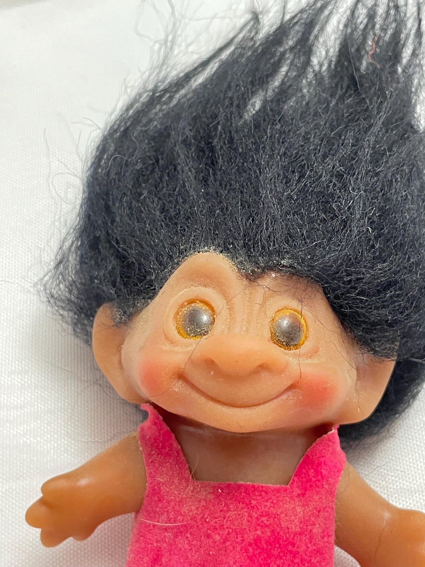 Thomas Dam Black hair Troll Doll. 3”