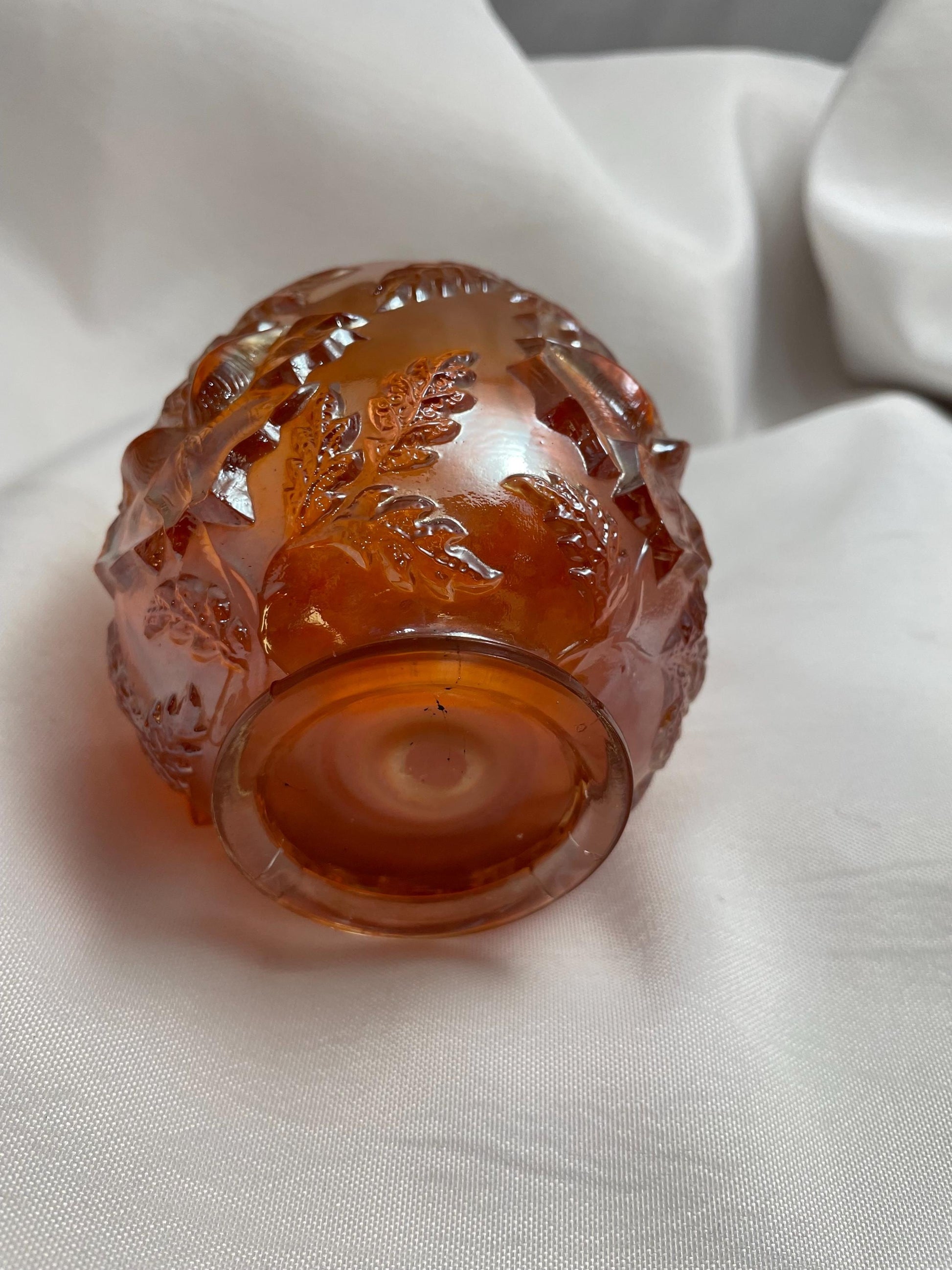 Vintage Marigold Carnival Glass Bowl.