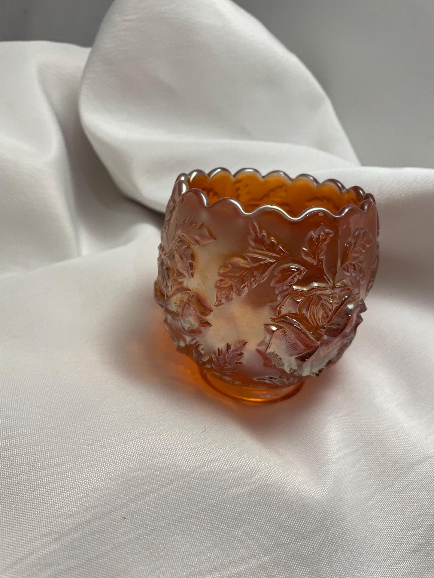 Vintage Marigold Carnival Glass Bowl.