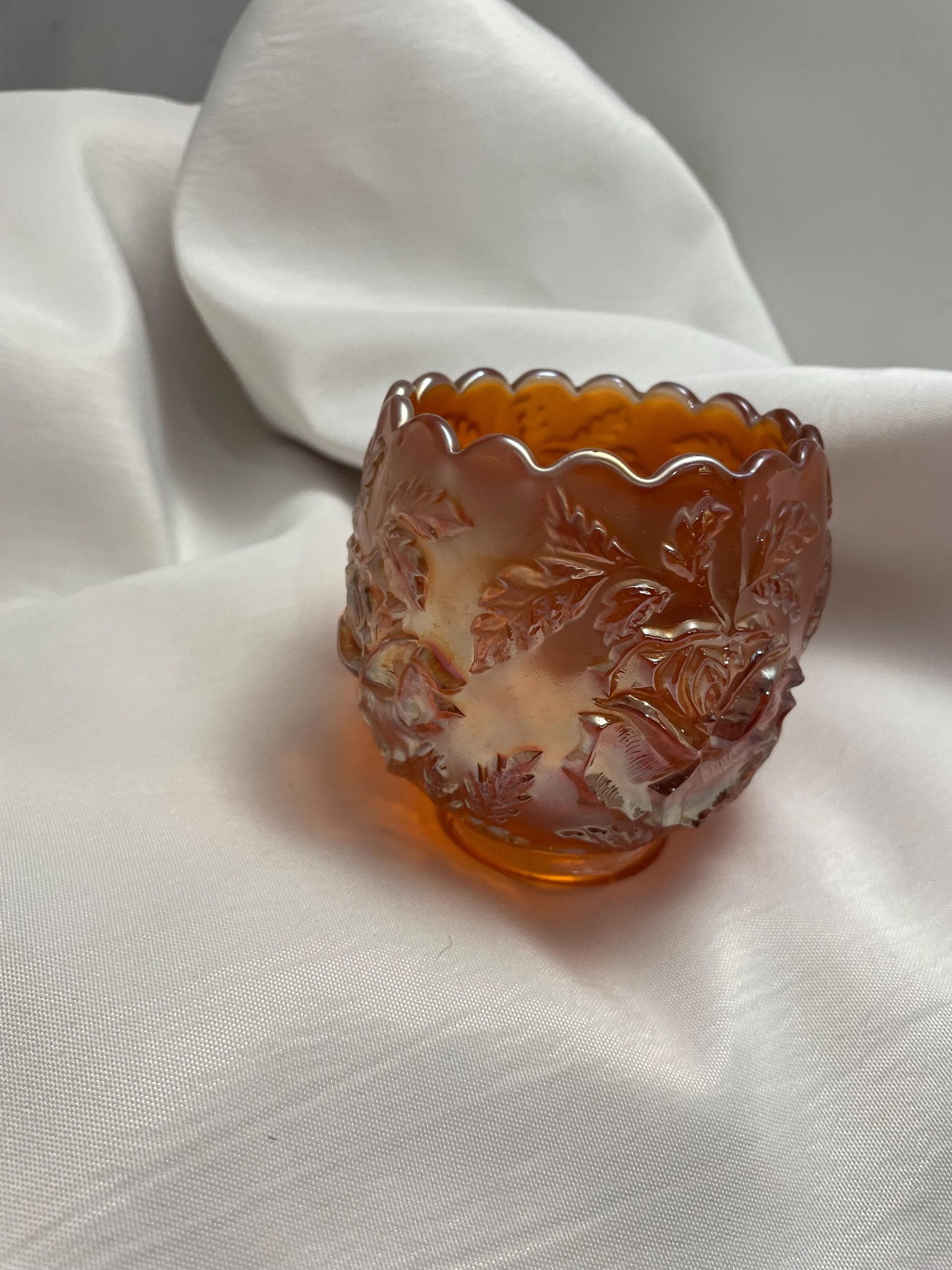 Vintage Marigold Carnival Glass Bowl.