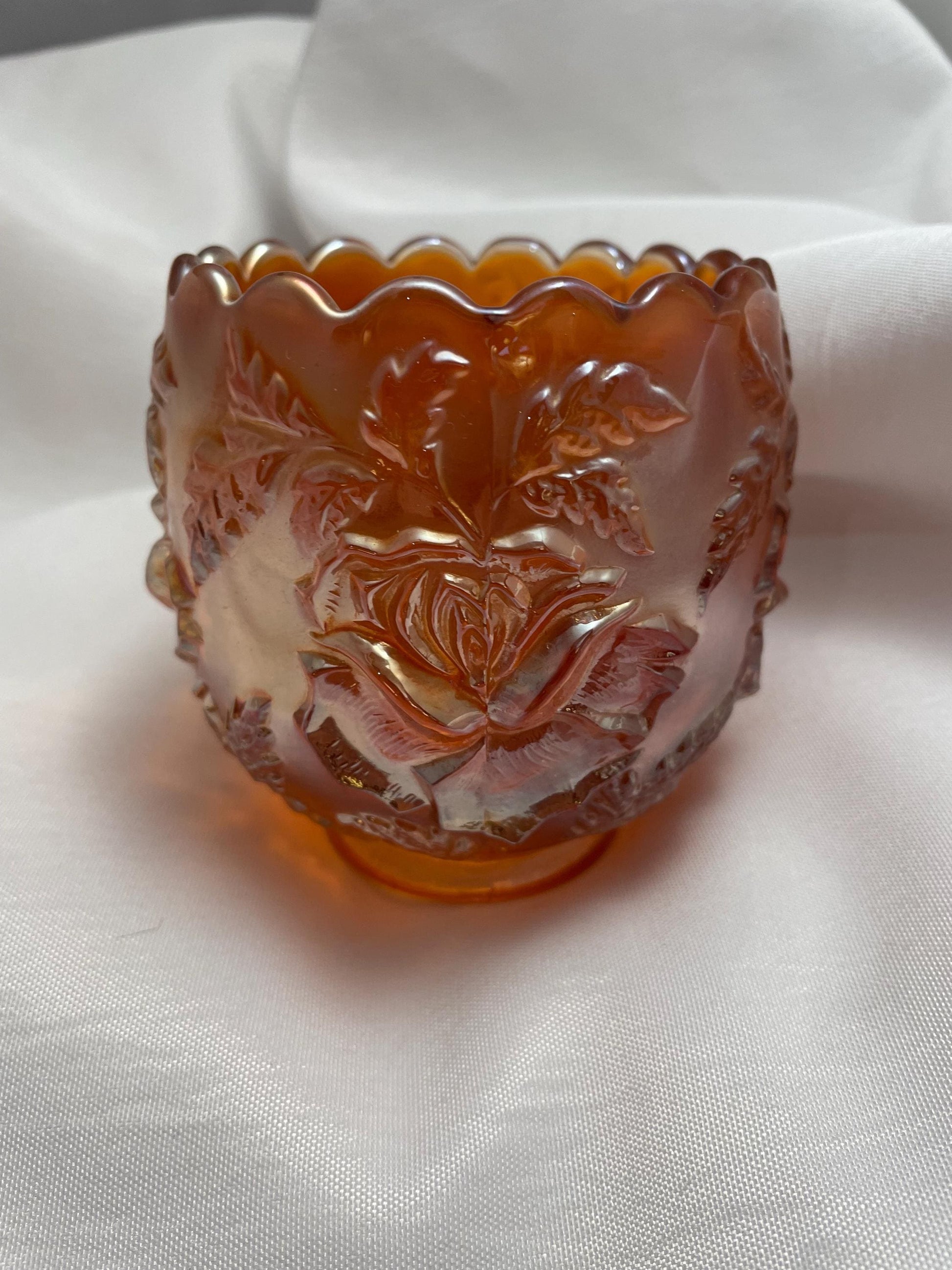 Vintage Marigold Carnival Glass Bowl.