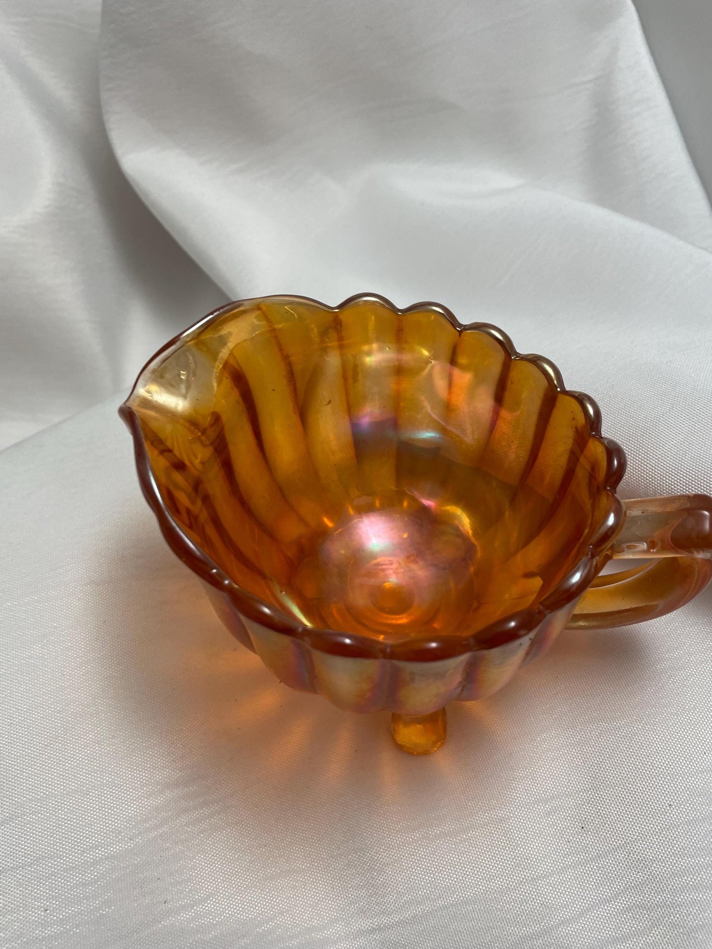 Vintage Marigold Carnival Glass Mini Pitcher/ Creamer.