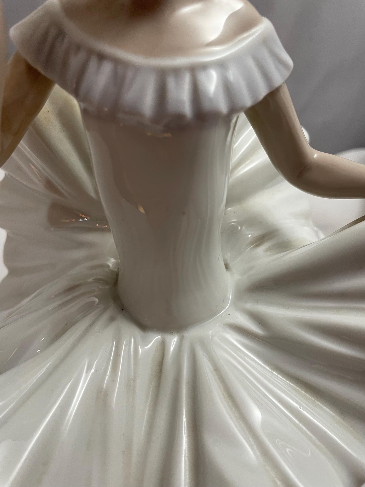 1983 Large Porcelain Lladro sitting Ballerina/Blue chair.