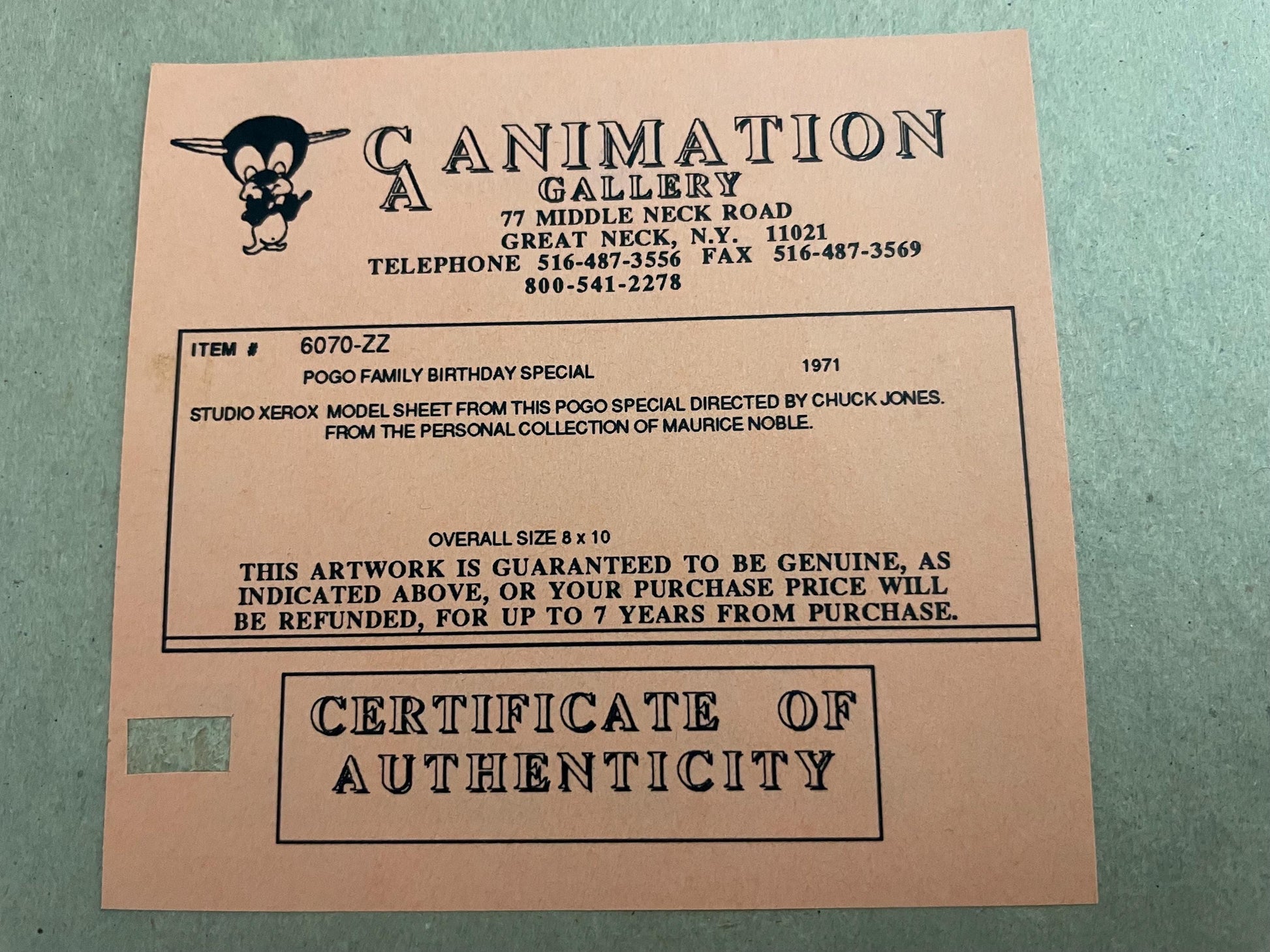 1971 studio Xerox model sheet from “The Pogo Special”, Directed By Chuck Jones.