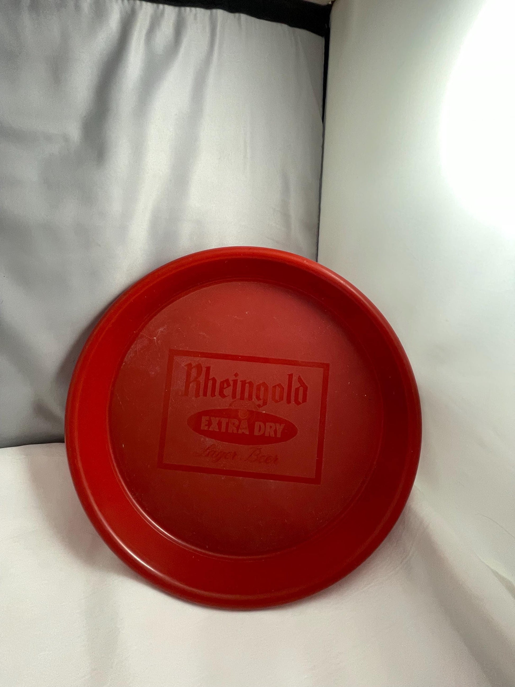 Vintage Rheingold extra dry lager beer plastic serving tray.