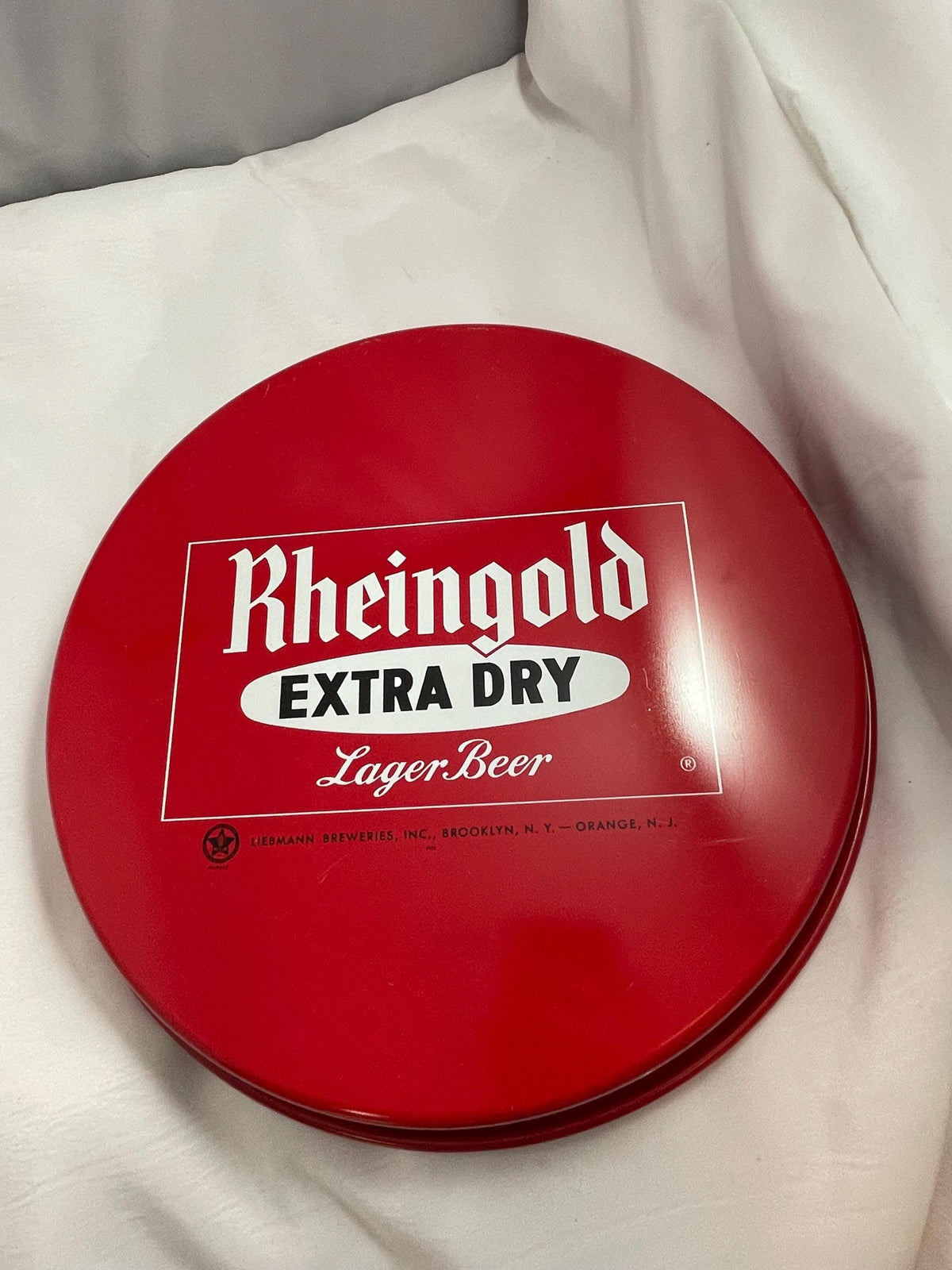 Vintage Rheingold beer serving tray large metal.