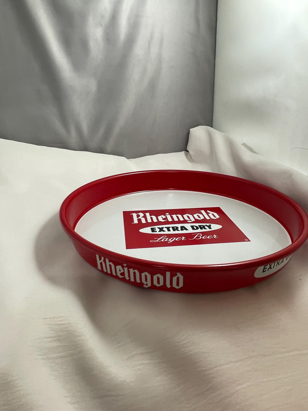 Vintage Rheingold beer serving tray large metal.