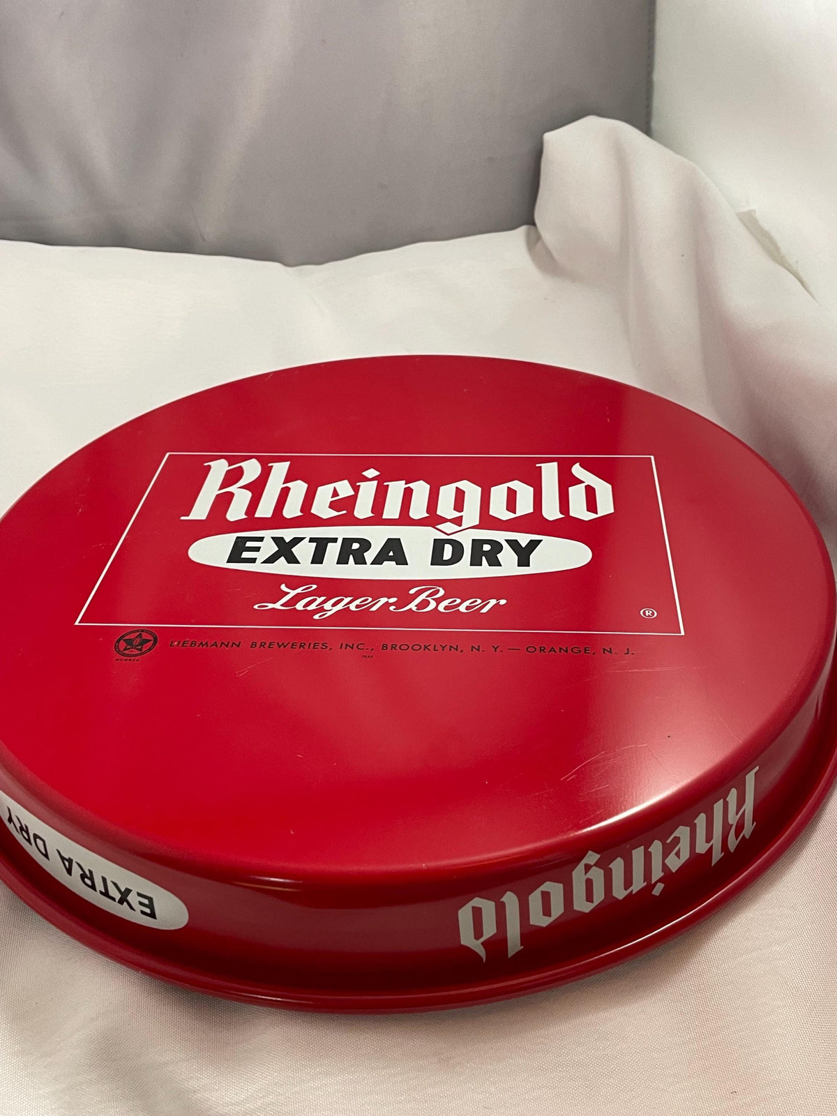 Vintage Rheingold beer serving tray large metal.