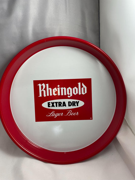 Vintage Rheingold beer serving tray large metal.