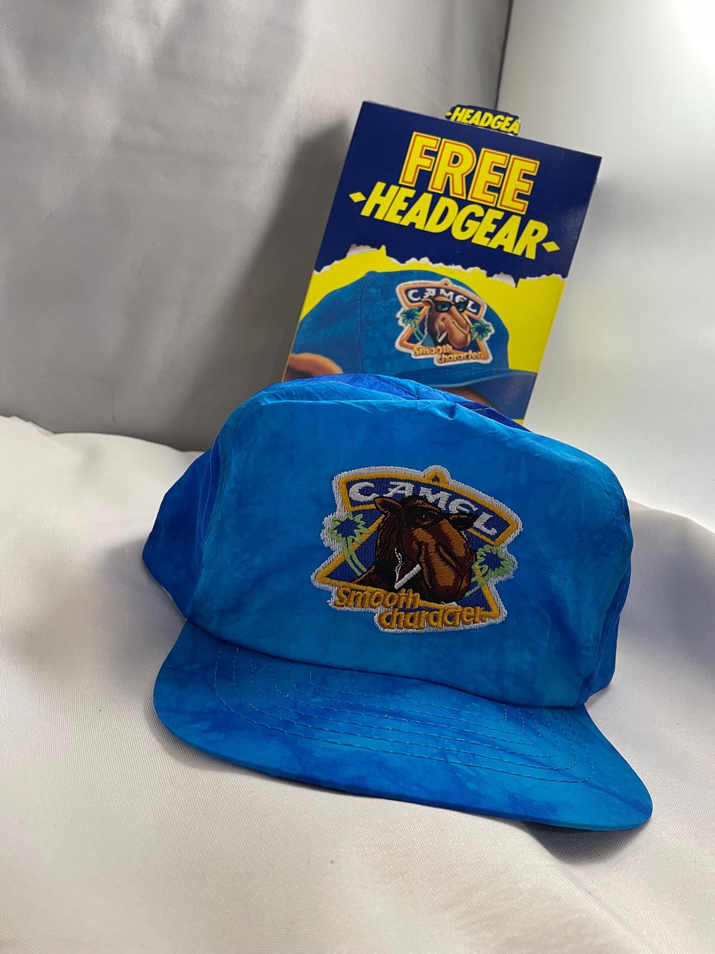 Vintage Camel Tye dye blue nylon snapback Hat/cap.