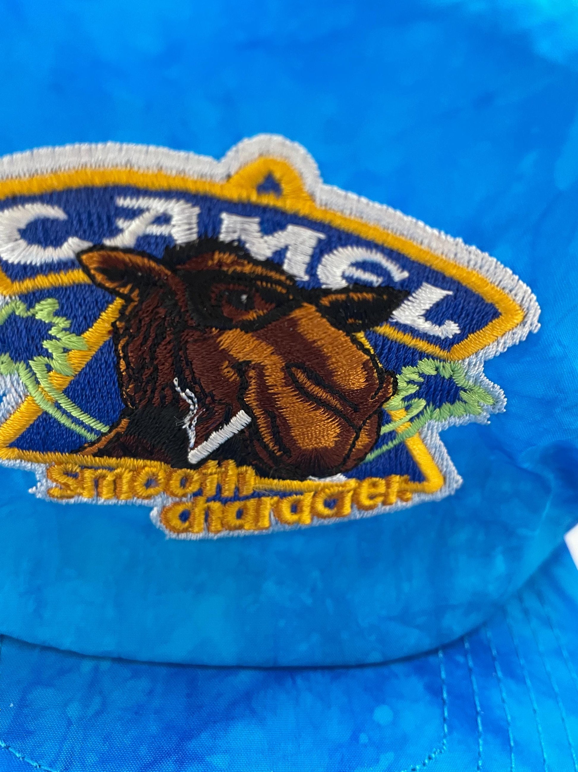 Vintage Camel Tye dye blue nylon snapback Hat/cap.