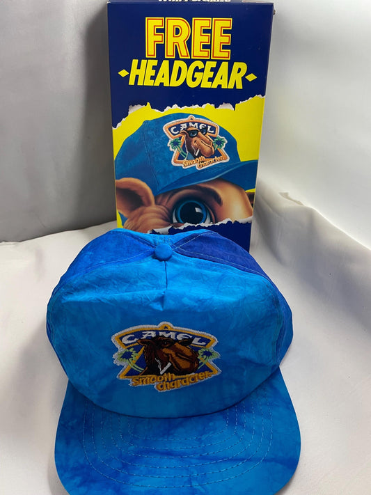 Vintage Camel Tye dye blue nylon snapback Hat/cap.