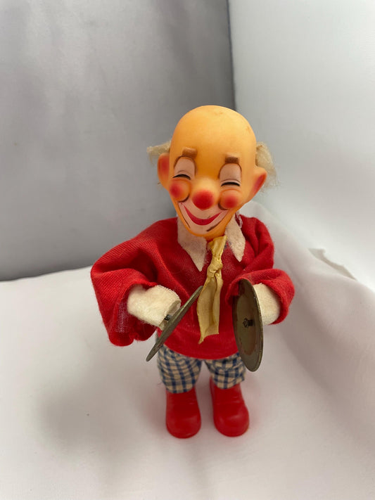 1960’s Musical wind up clock work Cymbol playing Clown toy.