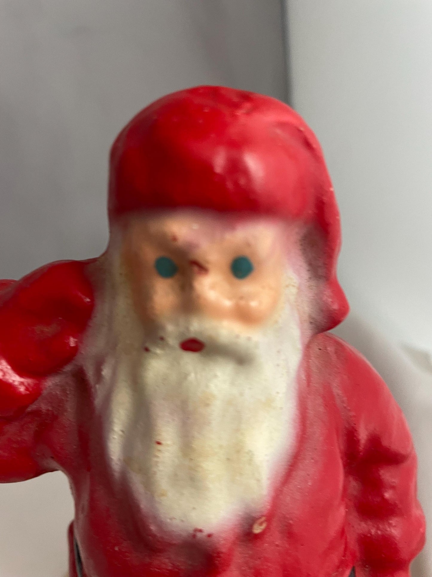 Antique Paper Mache and Wax covered Santa Claus Christmas.