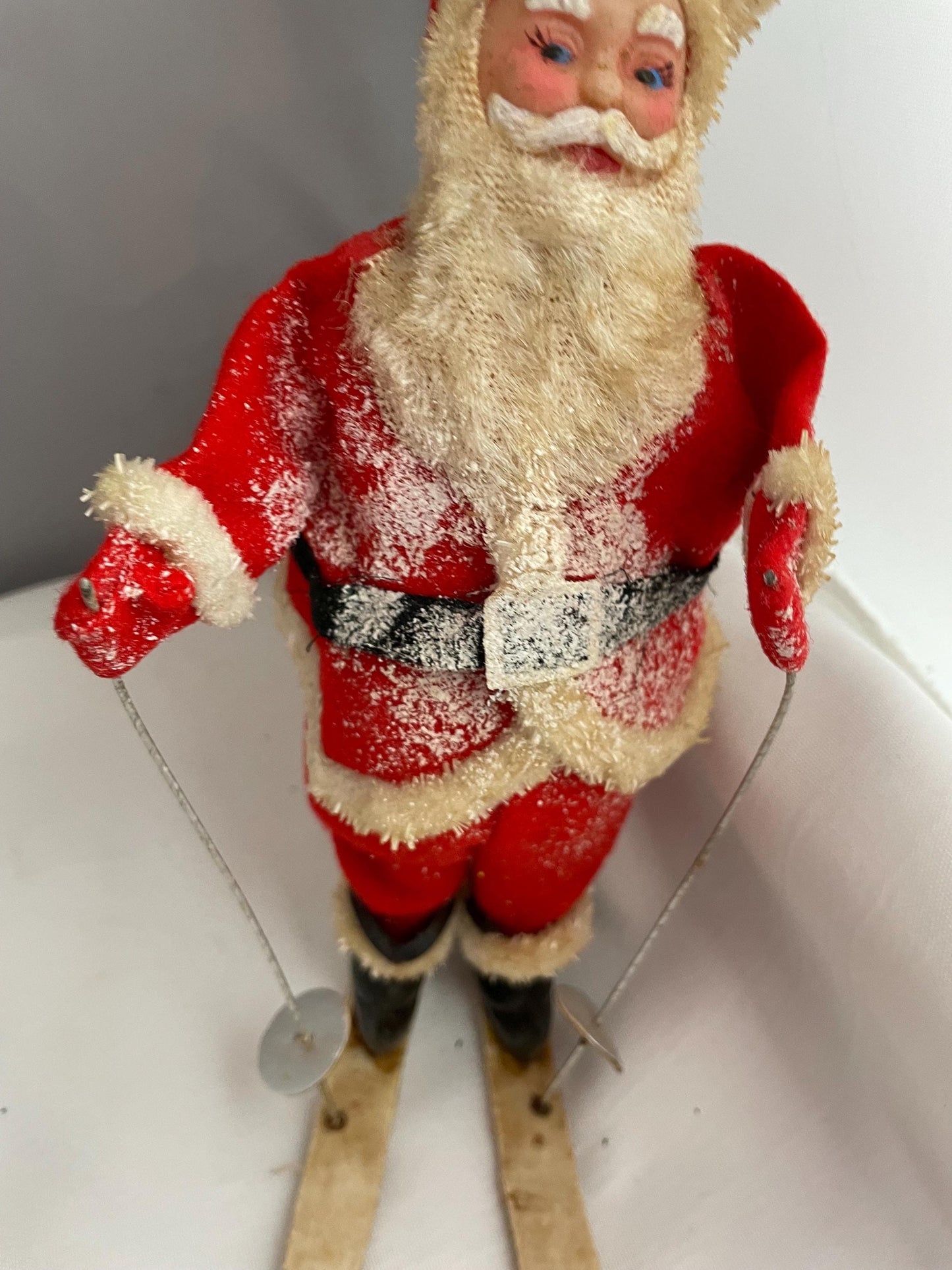 Vintage Christmas Santa Claus Skiing collectible decor.