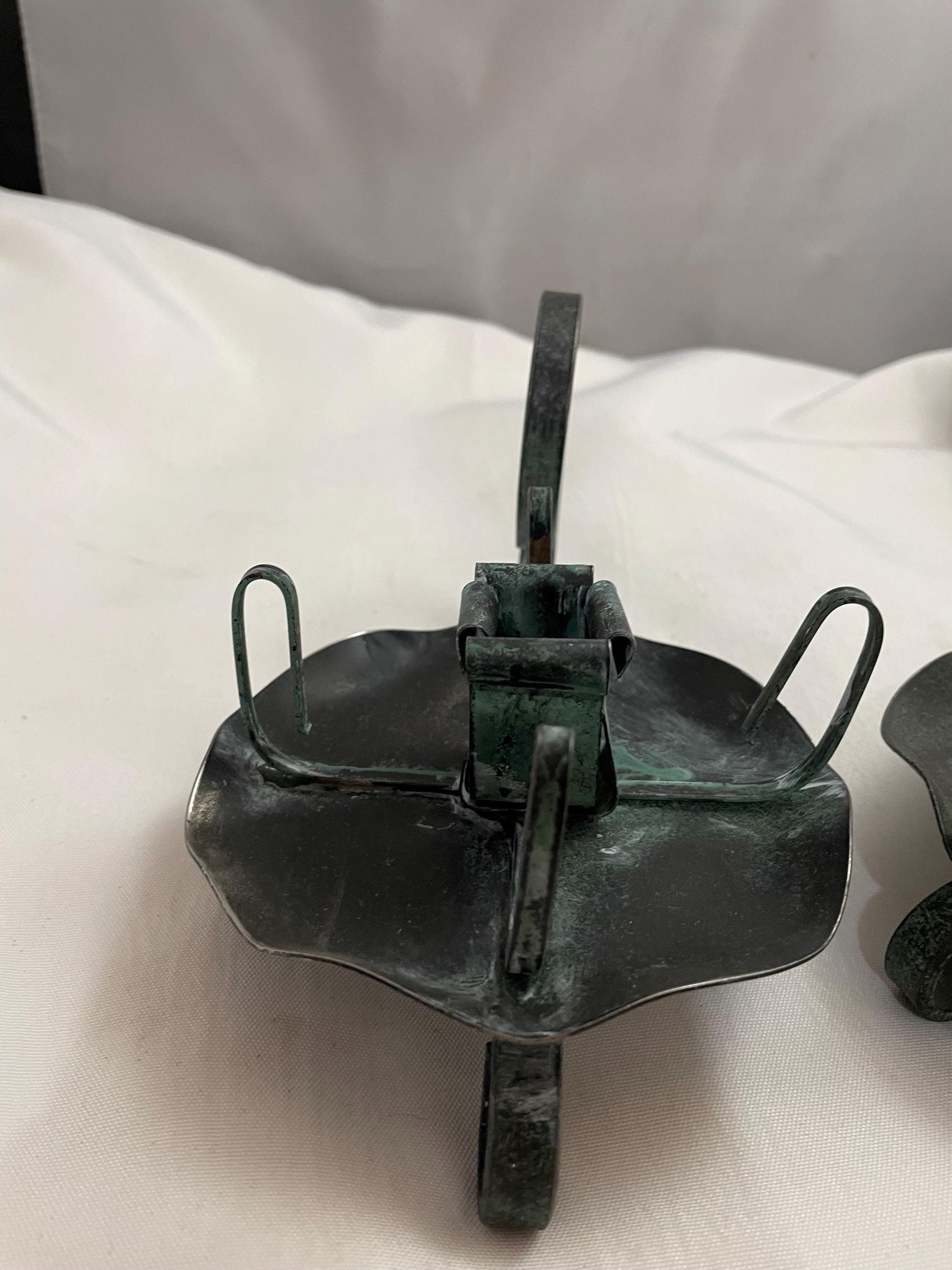 Set of 2 Vintage metal candle holders. Gothic/Medievil/ Spanish style.