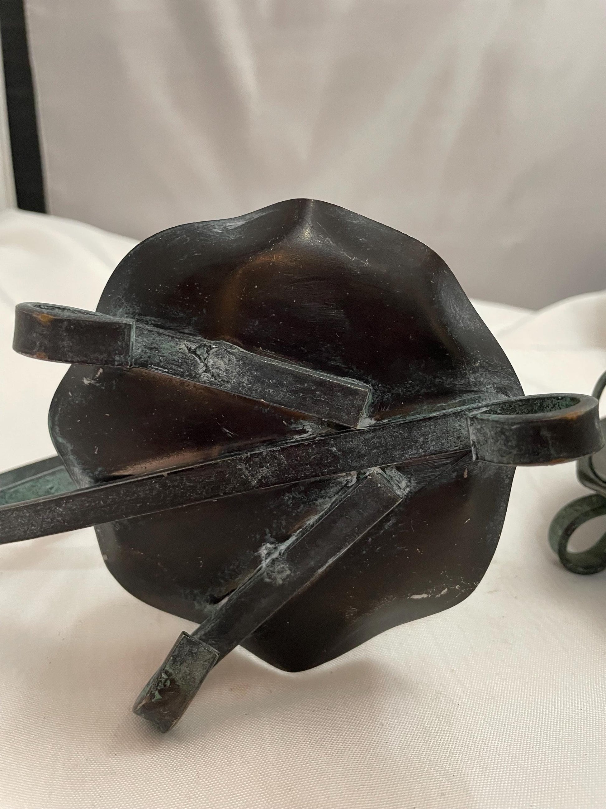 Set of 2 Vintage metal candle holders. Gothic/Medievil/ Spanish style.