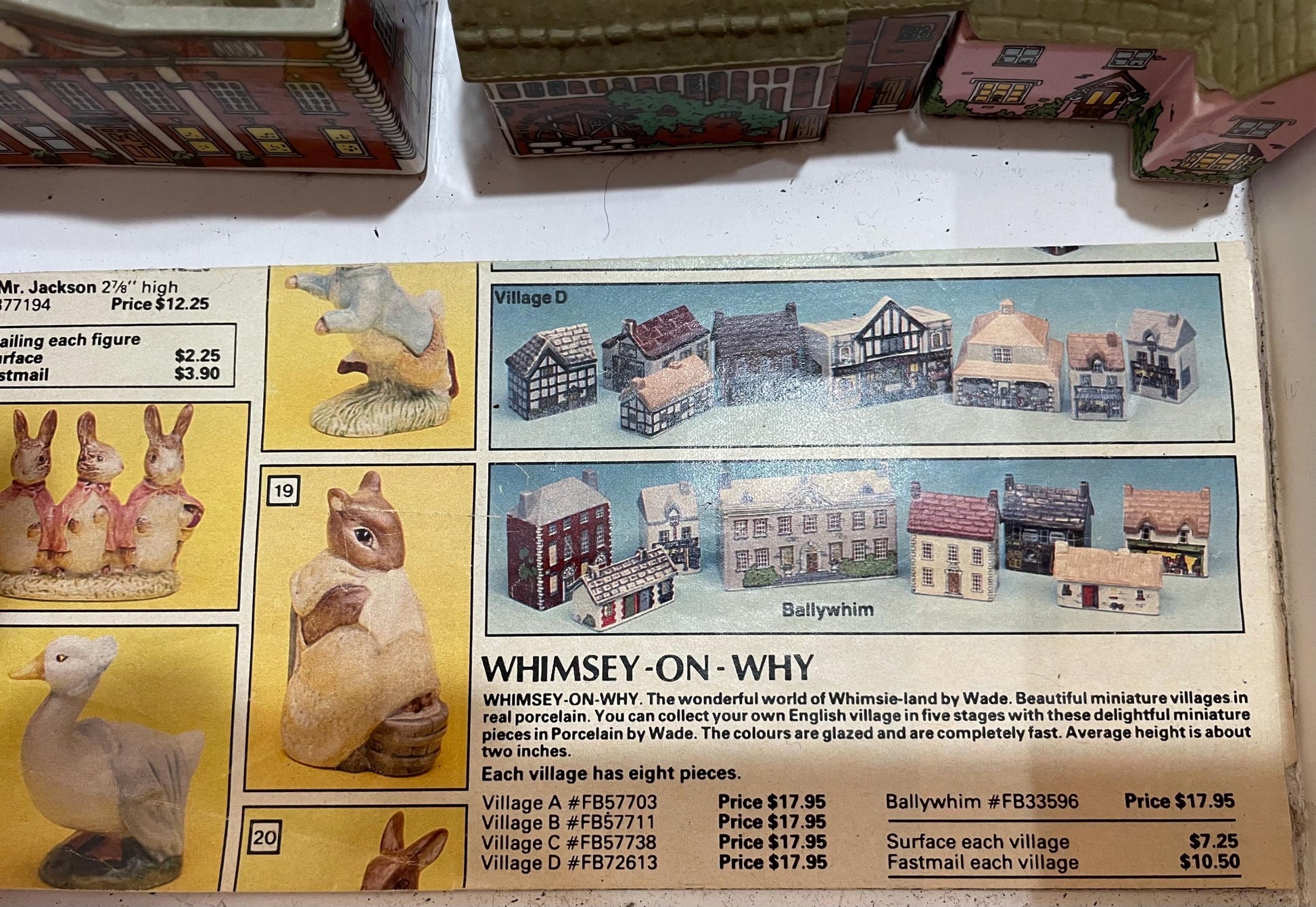 Wade Whimsey on Why? Mini Porcelain Collectibles/Dollhouse. 1980’s.