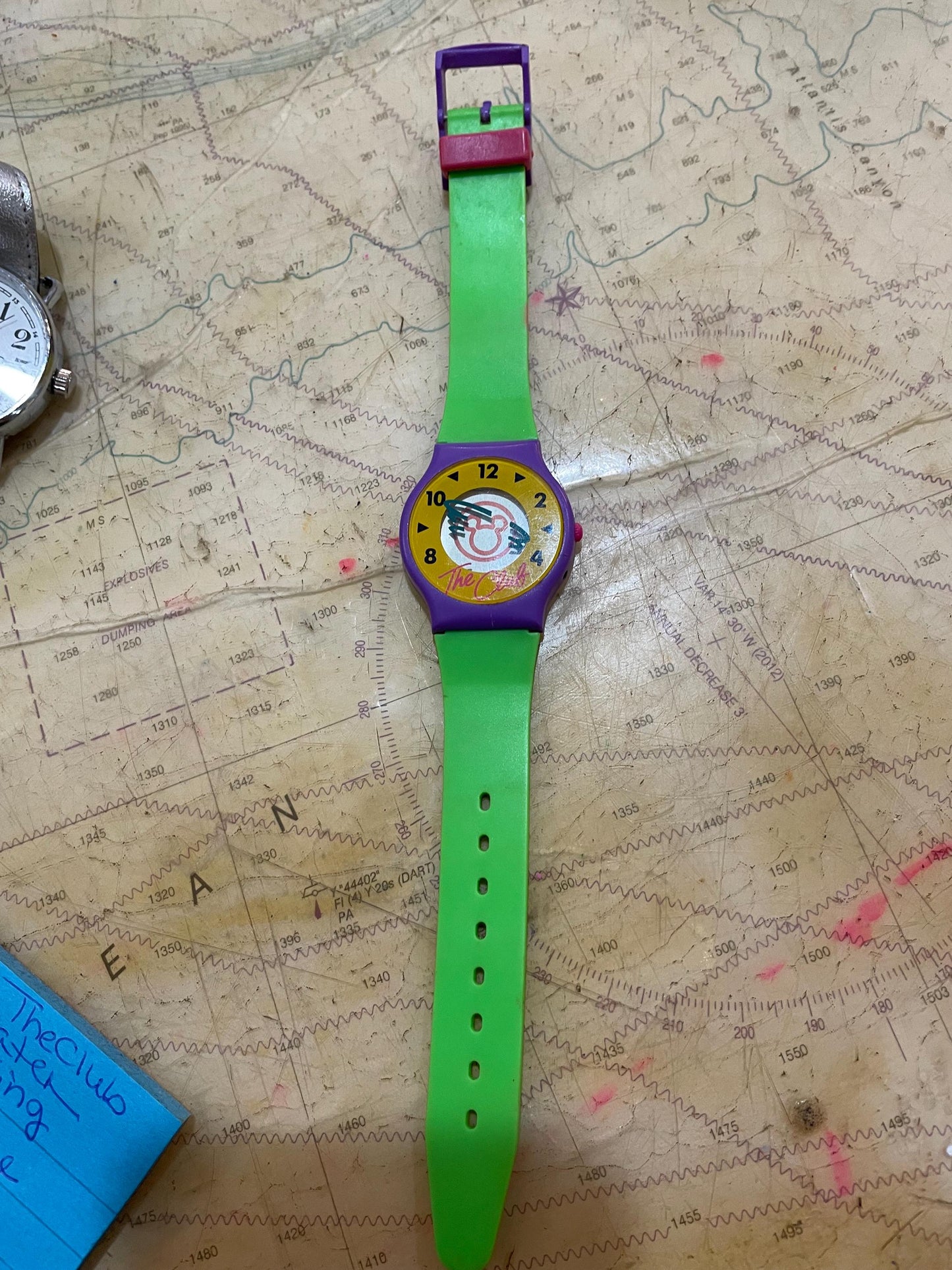 Rare 1990 Disney “The Club” digital round wrist watch. Not working