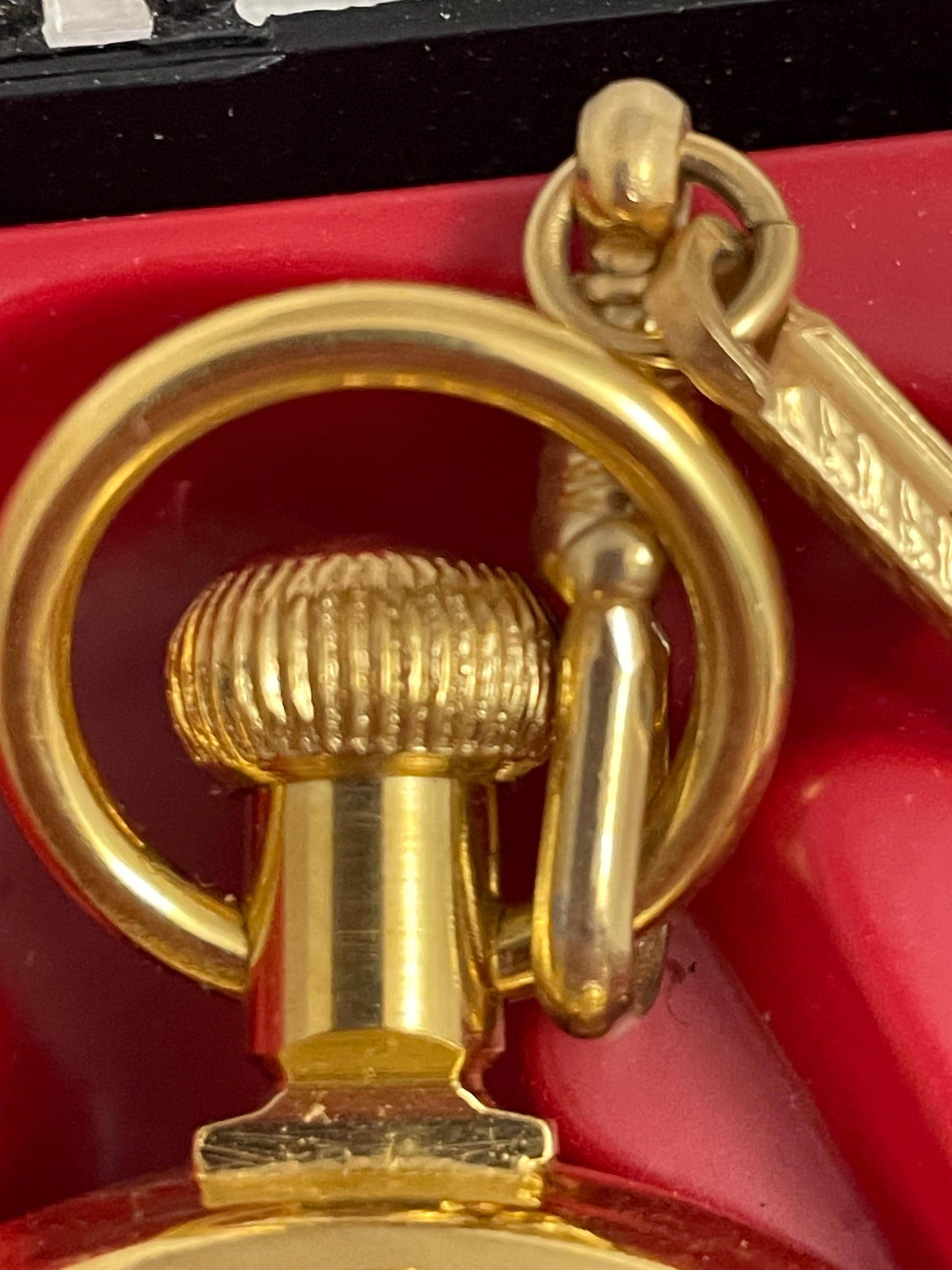Vintage 1977 Westclox The Conductor Pocket watch W/chain.