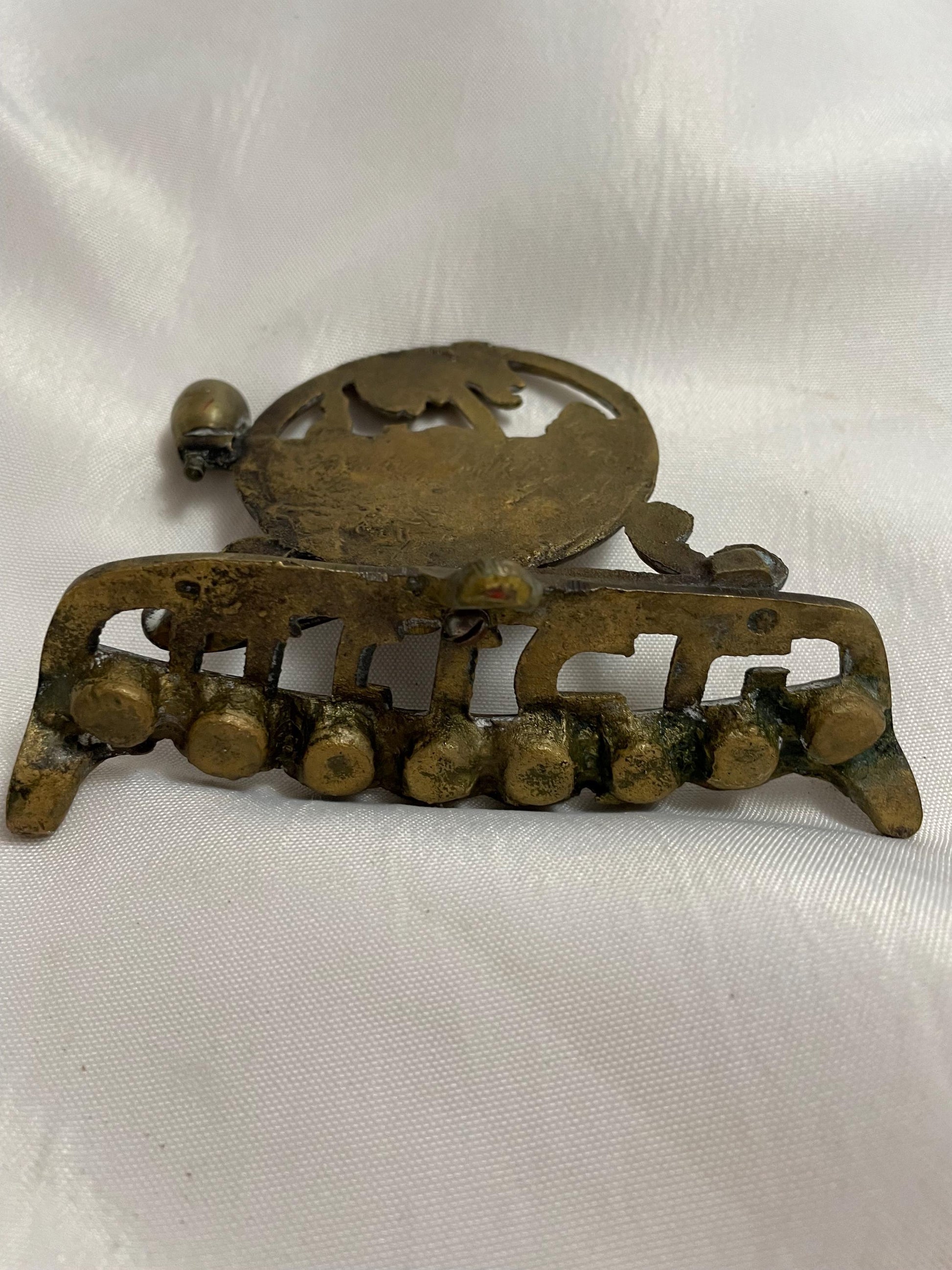 Vintage 1950’s miniature Brass Chanukah Menorah Isreal.