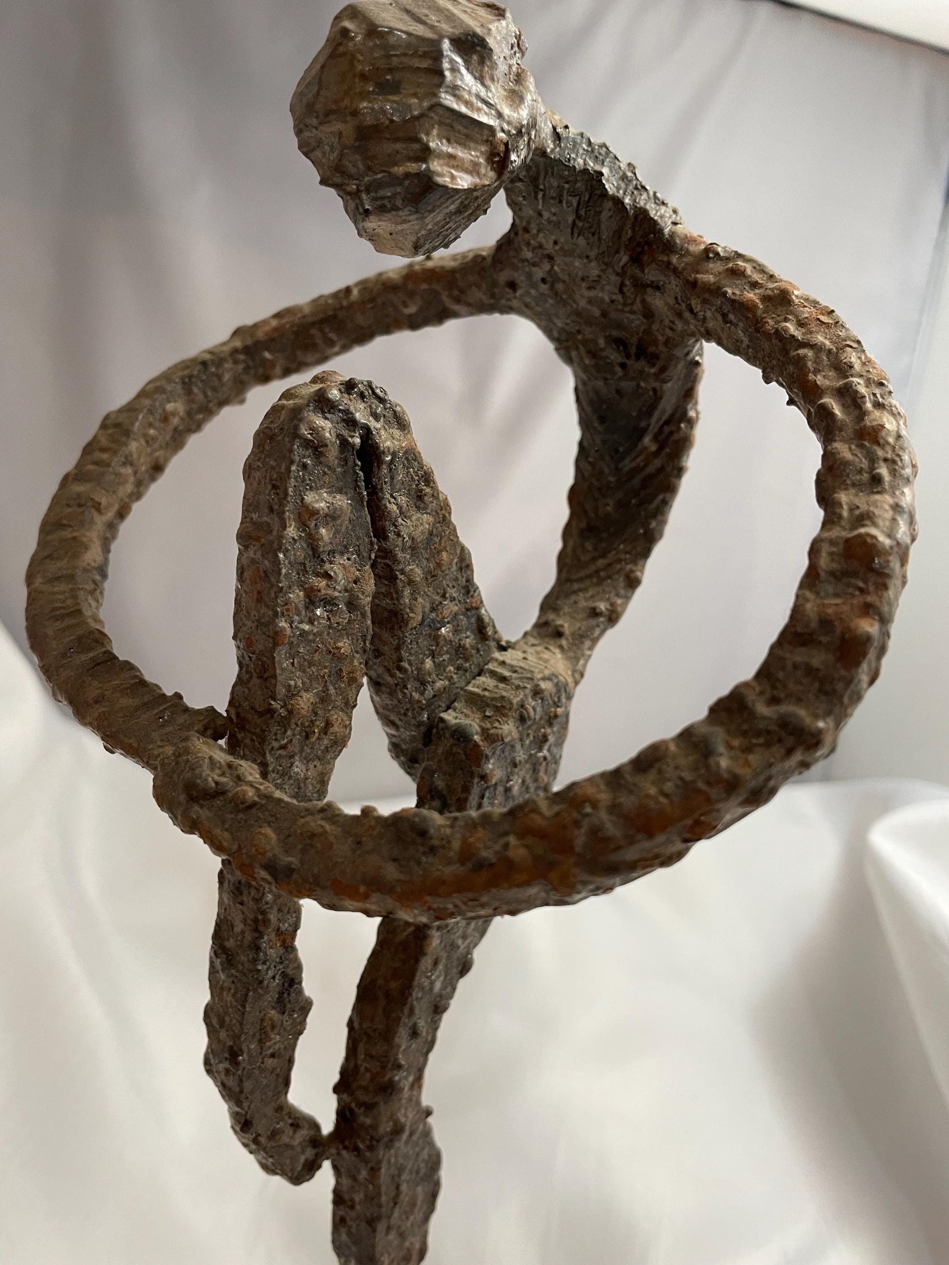 Antique Brutalist Iron sculpture of Dancer.