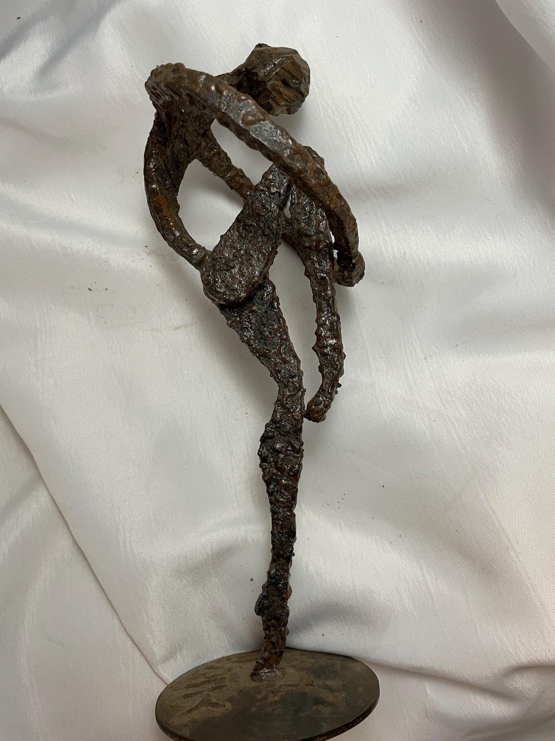 Antique Brutalist Iron sculpture of Dancer.