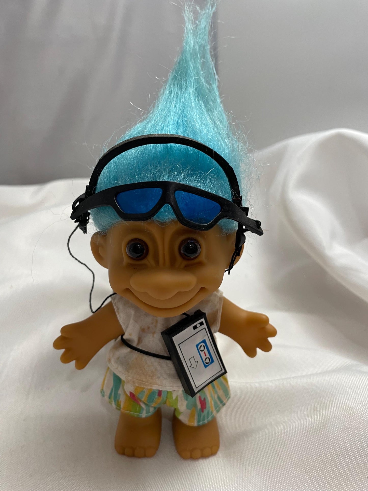 who doesn’t Love a Troll! 1980’s Boho Troll Doll w/ Walkman, headphones and Sunglasses. 5”.