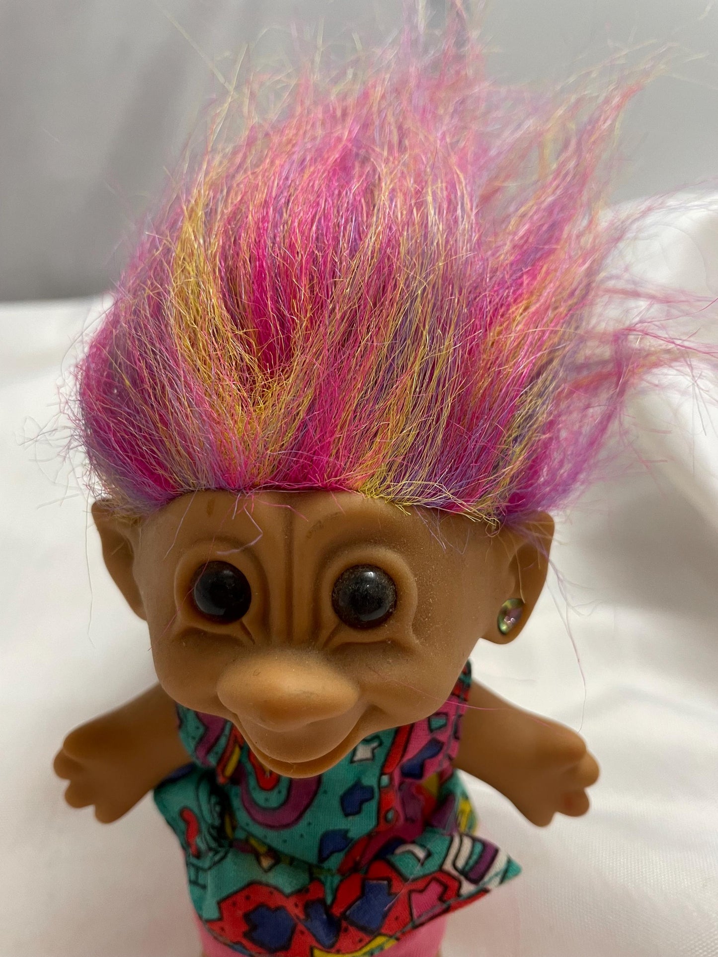 Trolls! Bright of America Rainbow Troll w/ Earring. 4 1/2”.