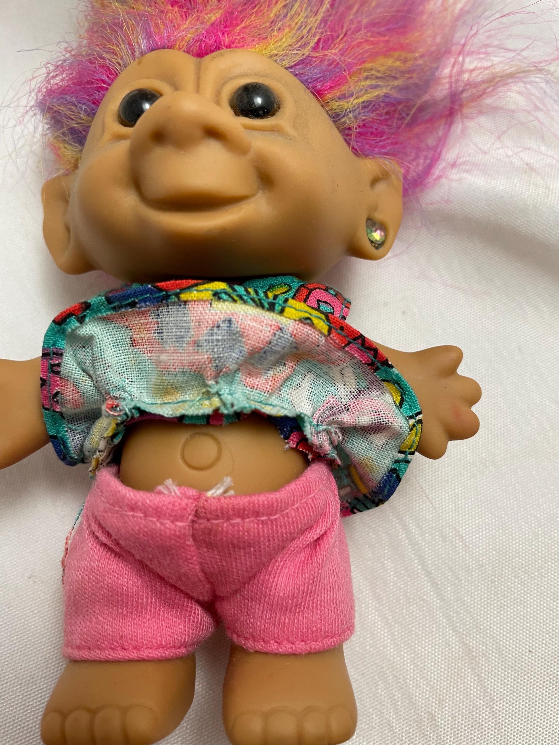 Trolls! Bright of America Rainbow Troll w/ Earring. 4 1/2”.