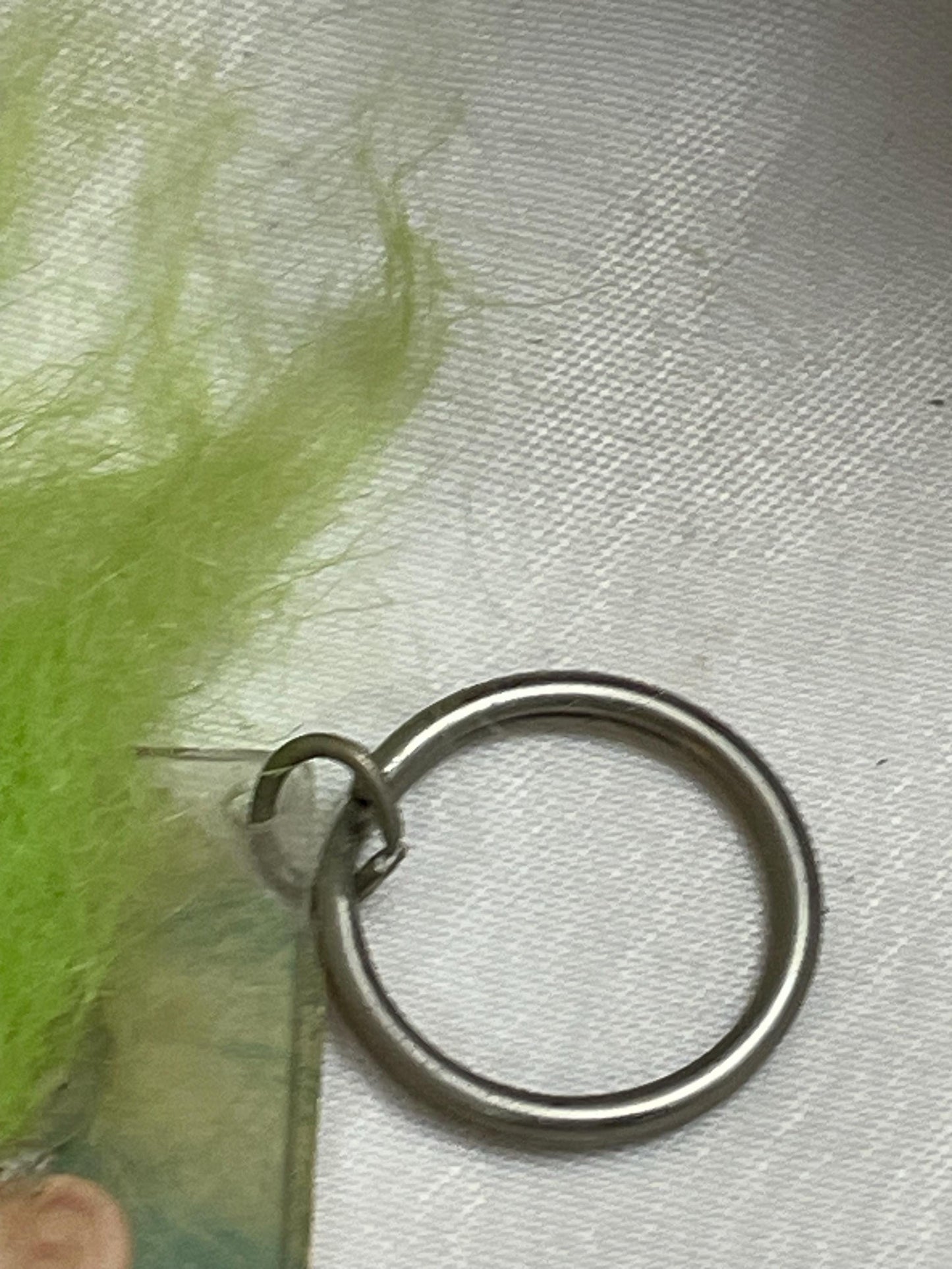 Vintage Keyring key holder with chain. Troll inspired. Green hair.