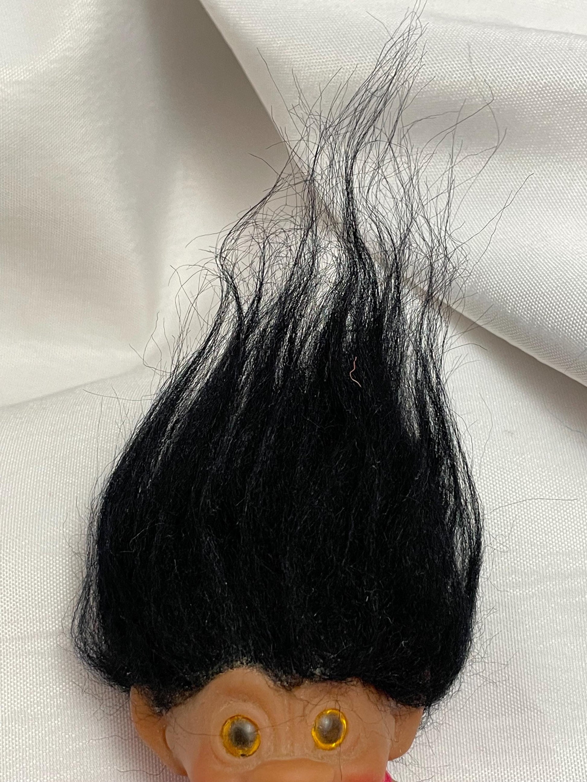 Thomas Dam Black hair Troll Doll. 3”