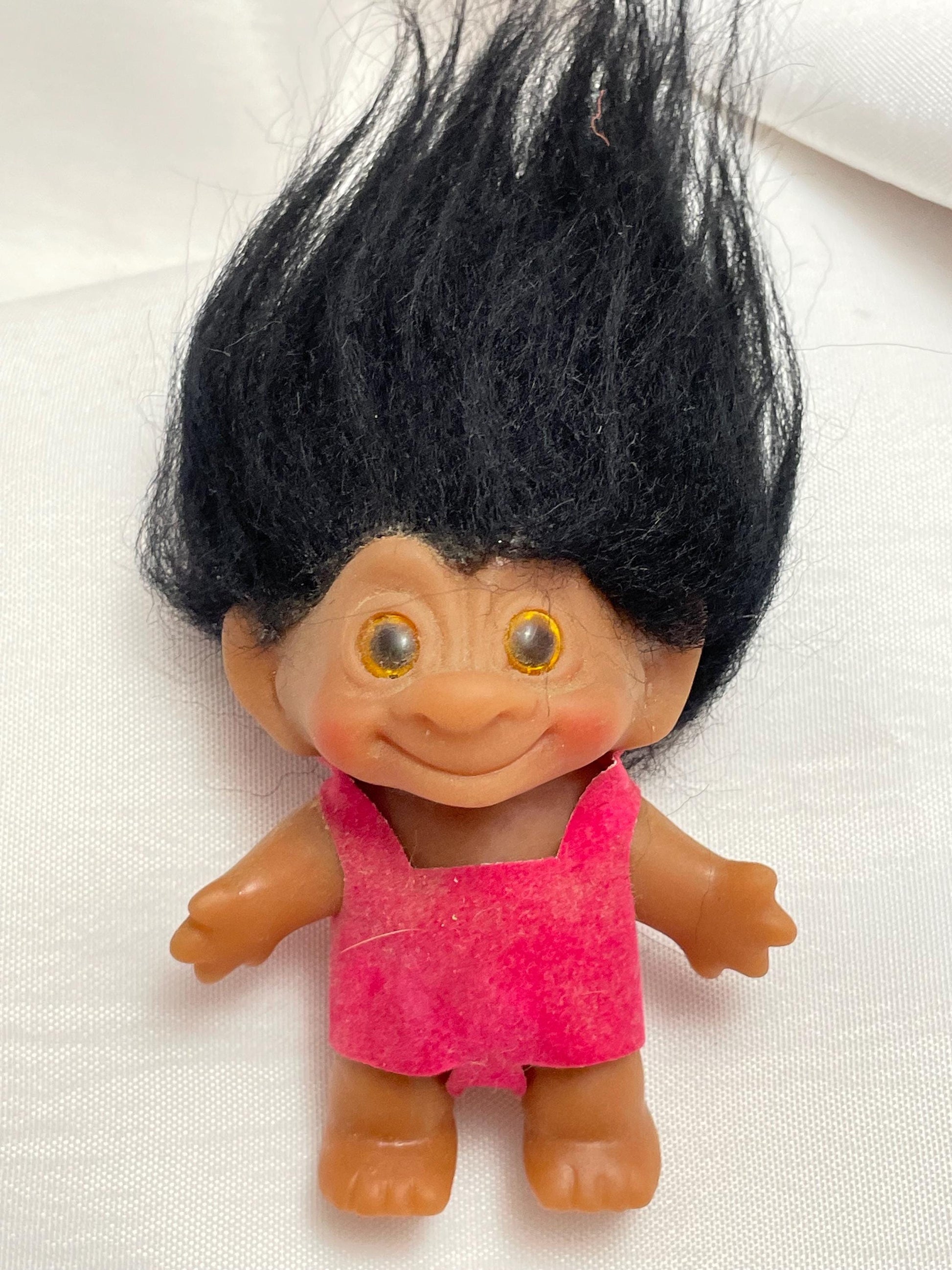 Thomas Dam Black hair Troll Doll. 3”