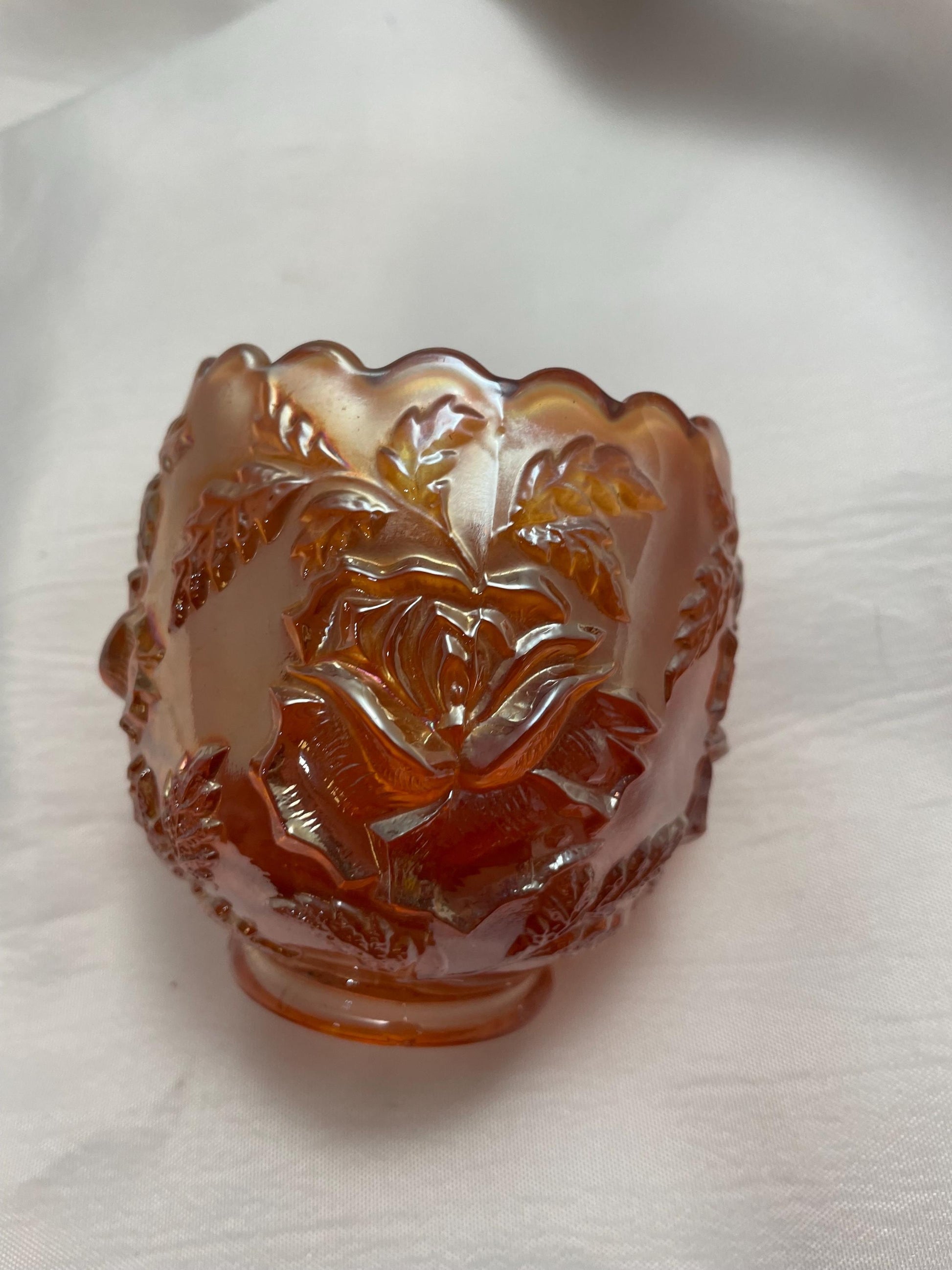 Vintage Marigold Carnival Glass Bowl.