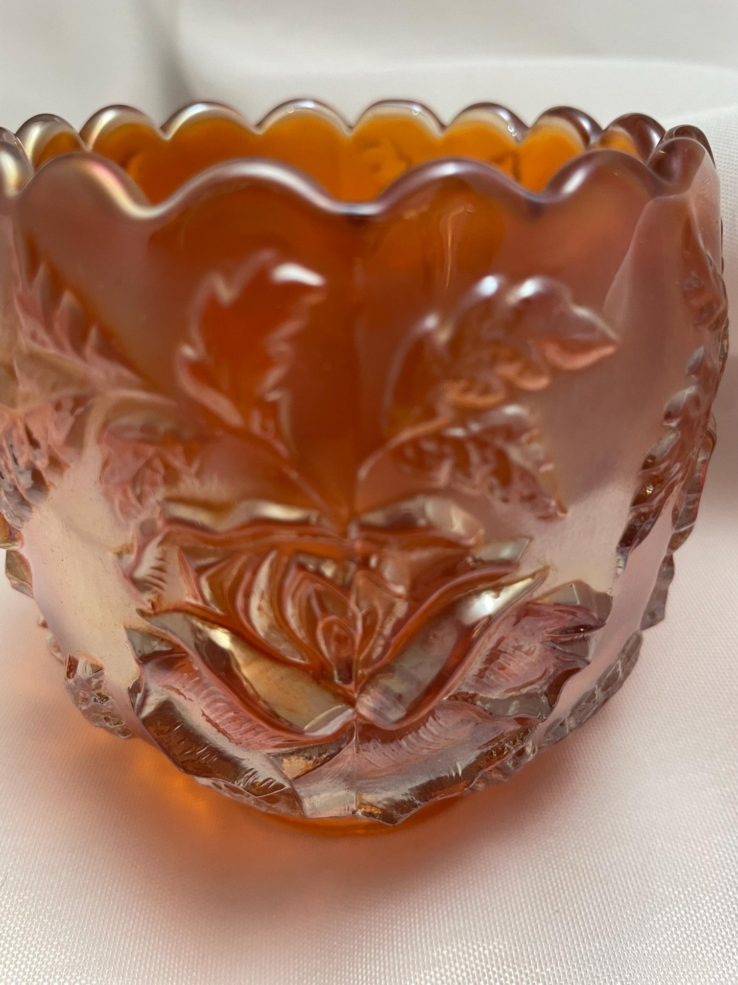 Vintage Marigold Carnival Glass Bowl.