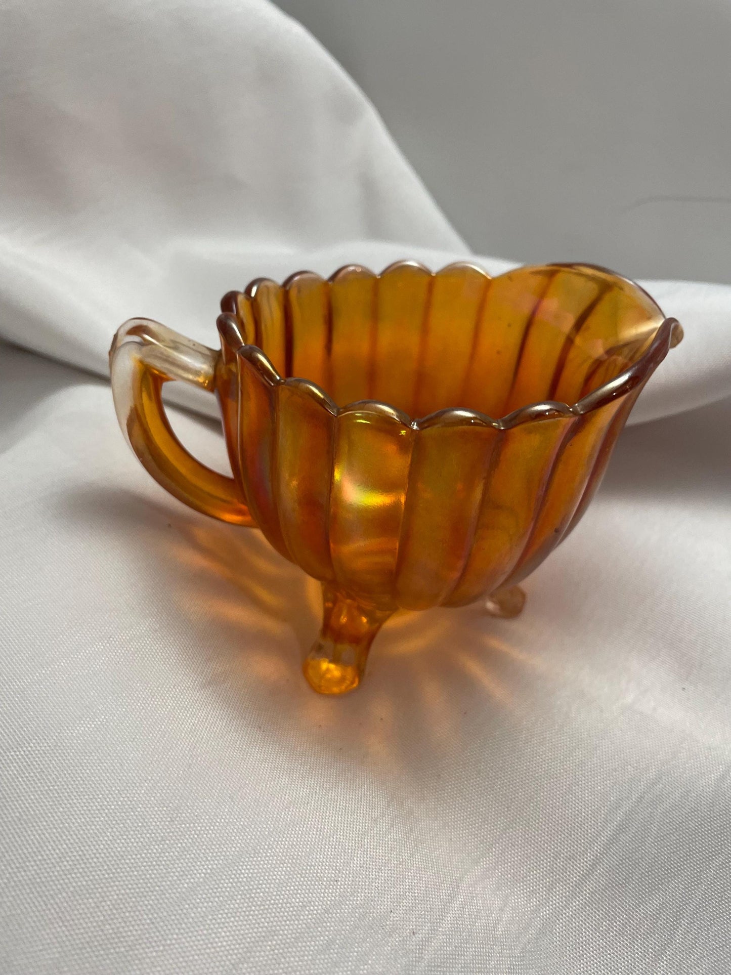 Vintage Marigold Carnival Glass Mini Pitcher/ Creamer.