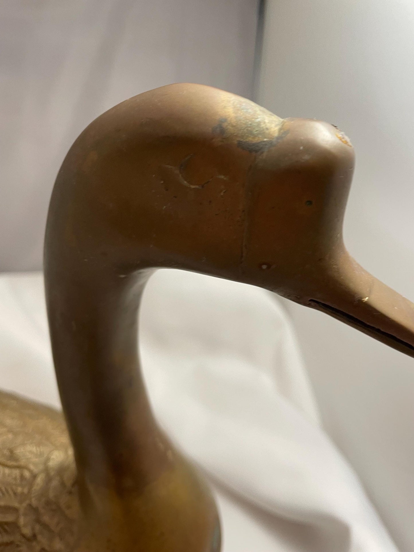 Large Brass Duck Figurine statue. 13” tall.