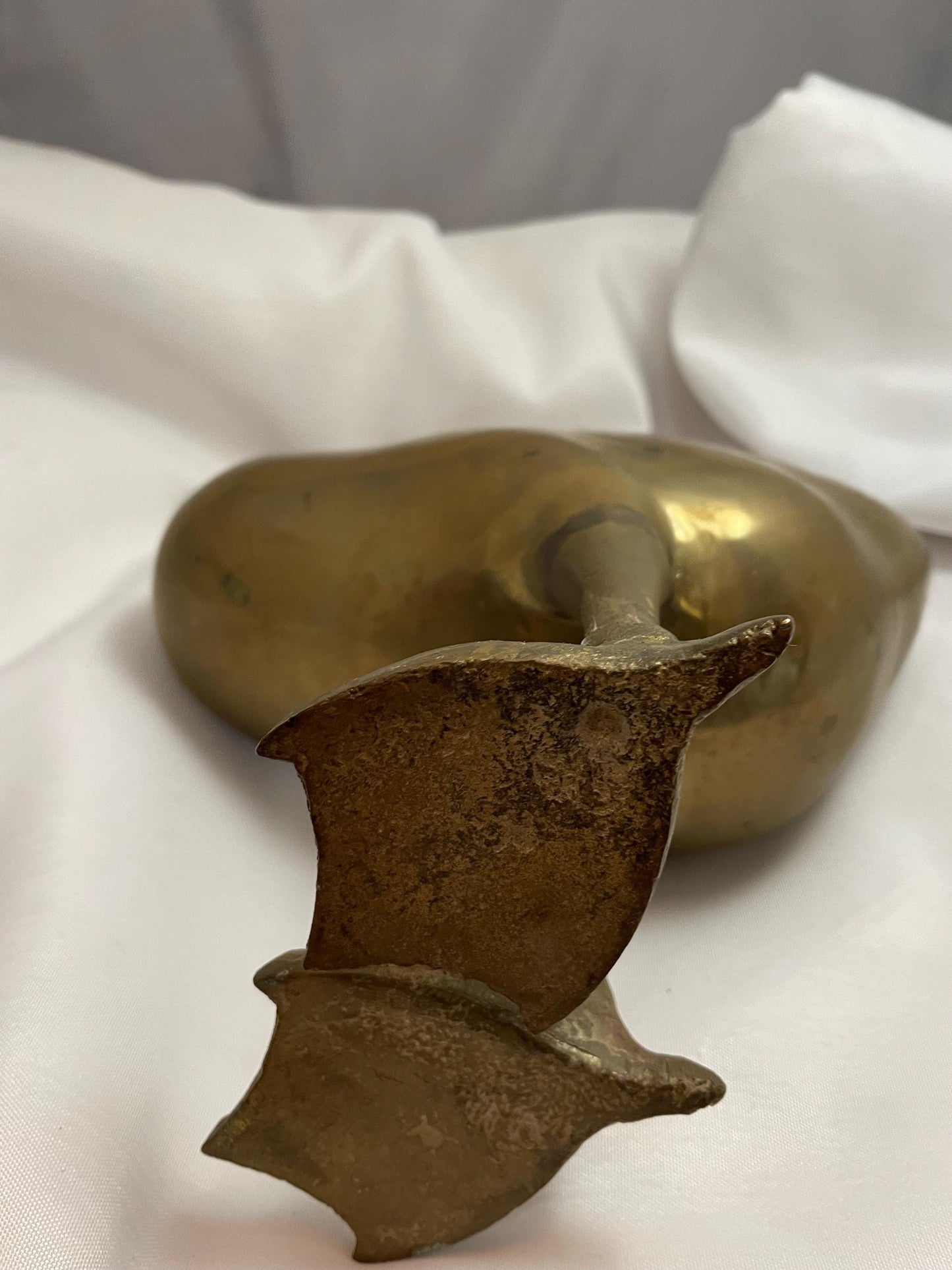 Large Brass Duck Figurine statue. 13” tall.