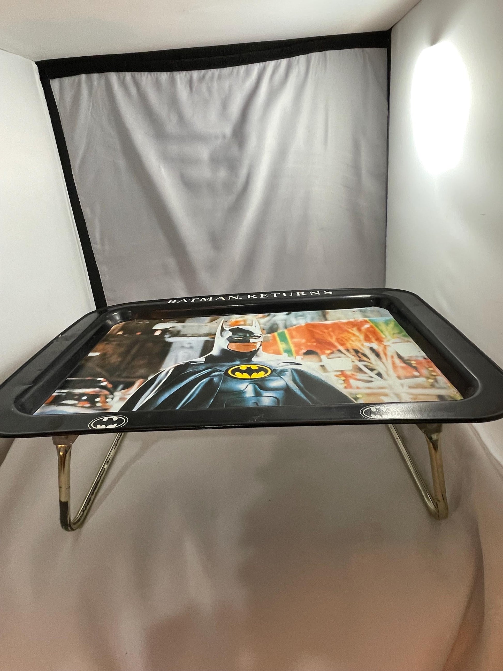 Vintage Batman Michael Keaton, Batman Returns vintage tv tray.