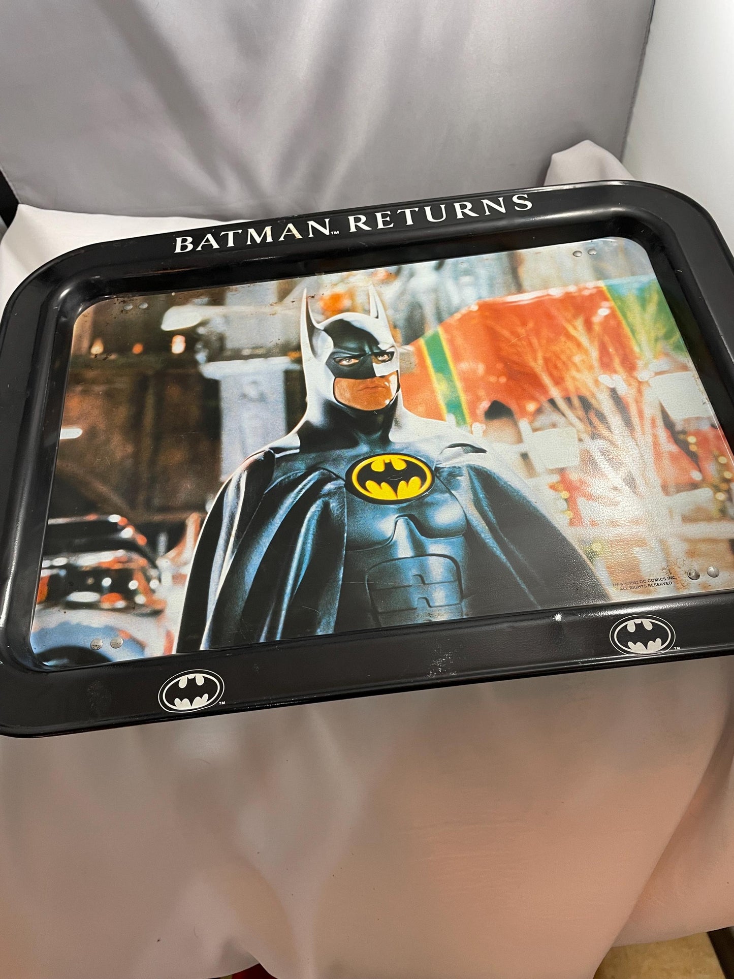 Vintage Batman Michael Keaton, Batman Returns vintage tv tray.