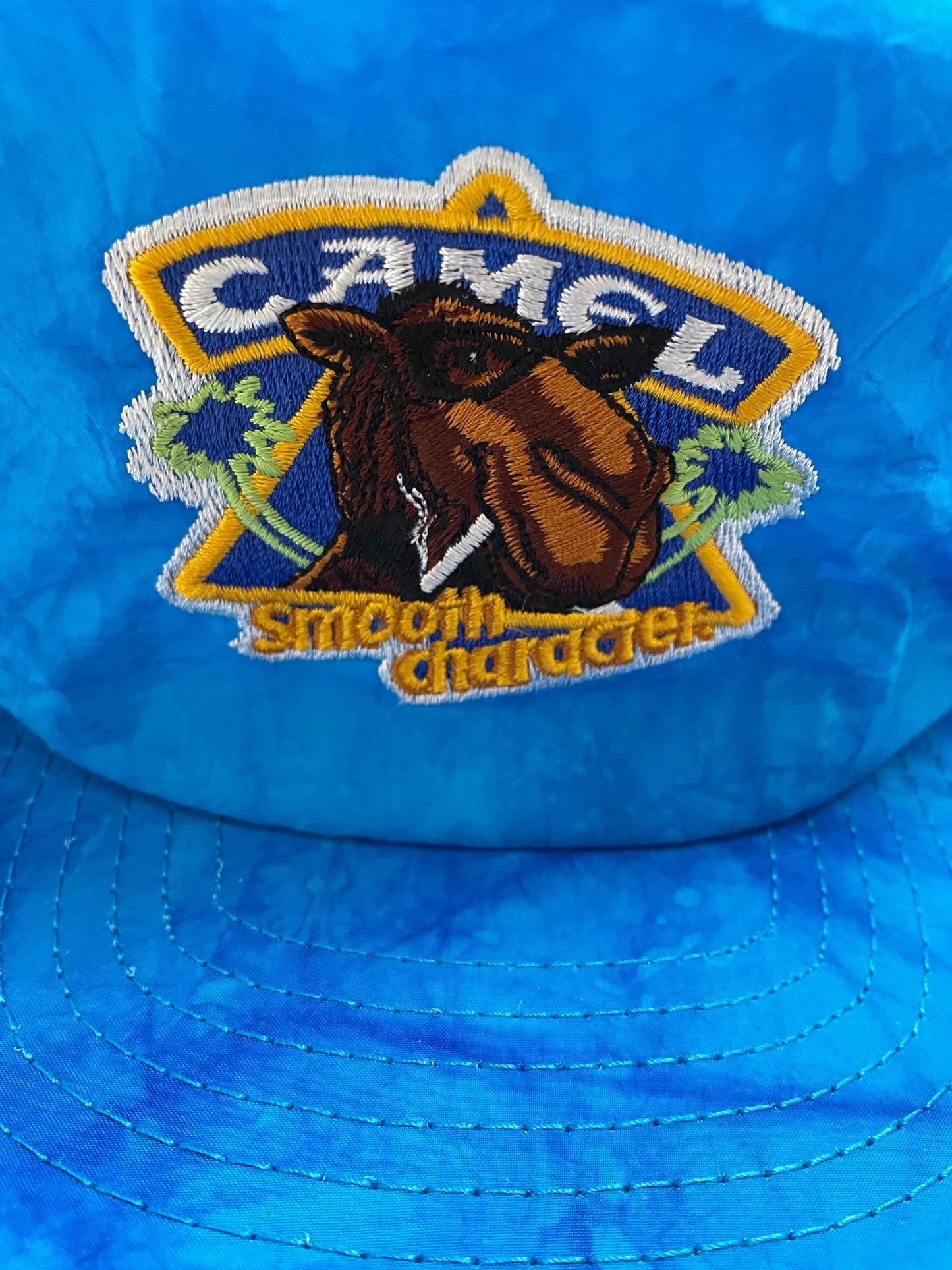 Vintage Camel Tye dye blue nylon snapback Hat/cap.