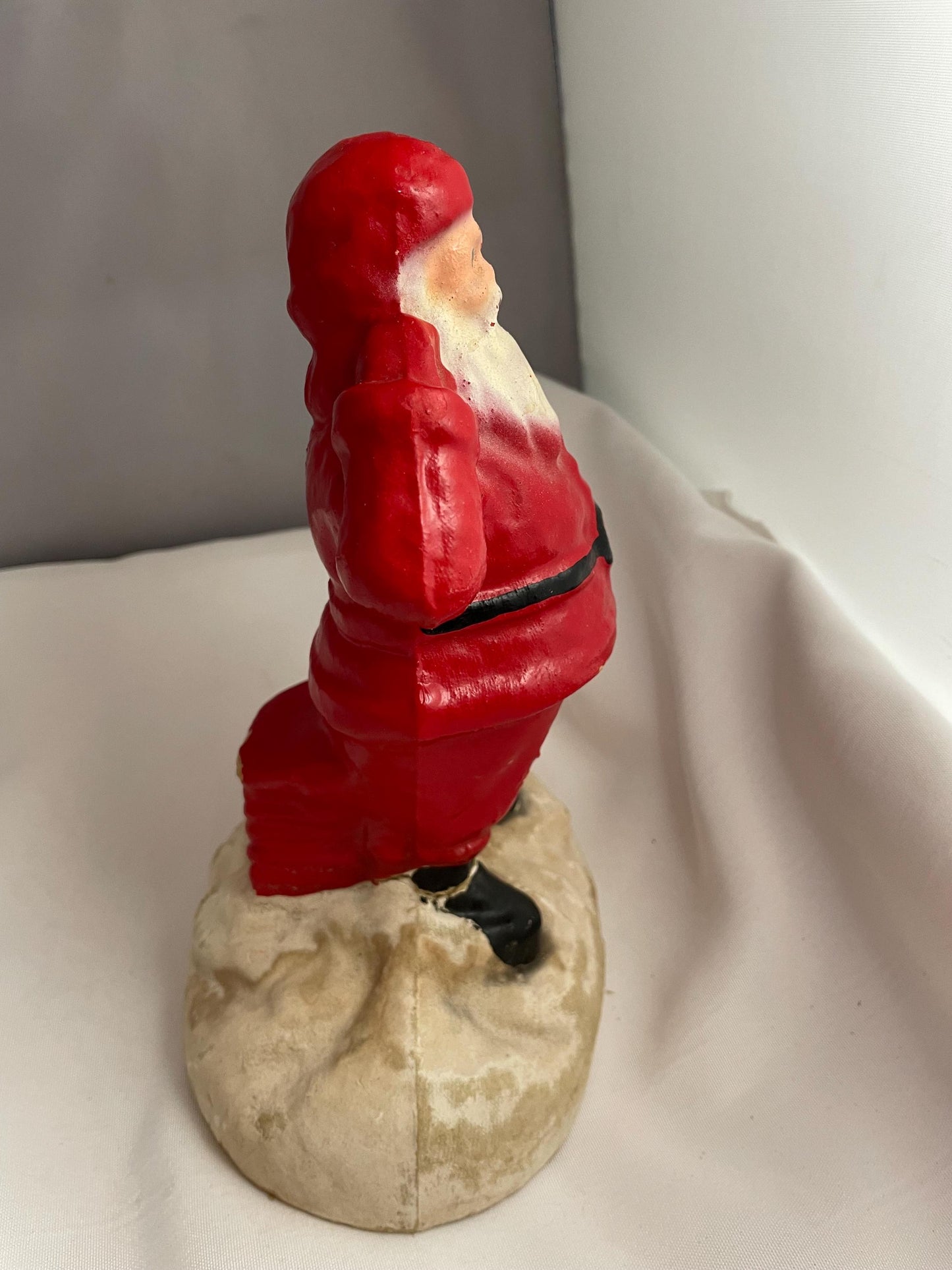 Antique Paper Mache and Wax covered Santa Claus Christmas.