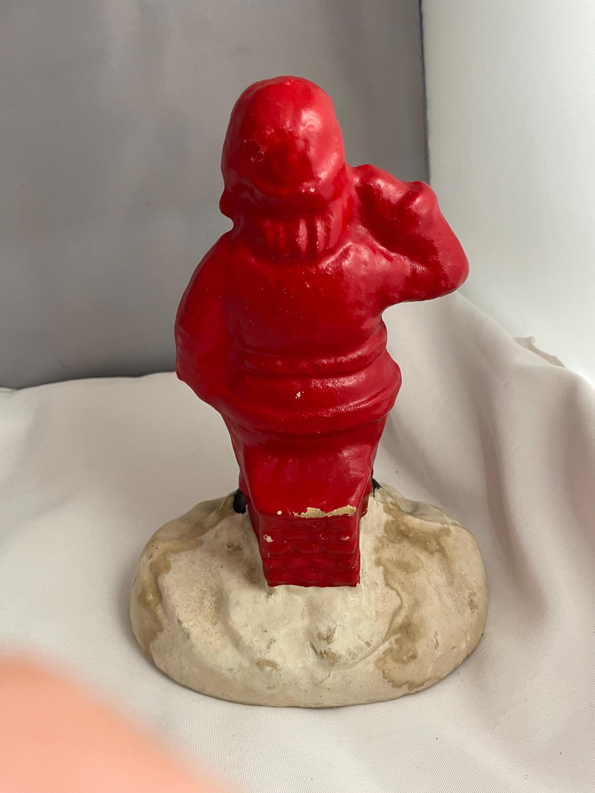 Antique Paper Mache and Wax covered Santa Claus Christmas.