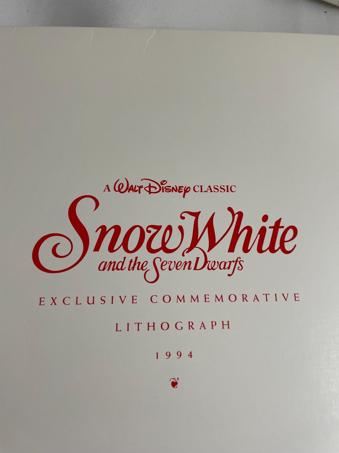 Disney’s Classic Snow White and the seven dwarf’s Exclusive Commemorative Lithograph 1994.