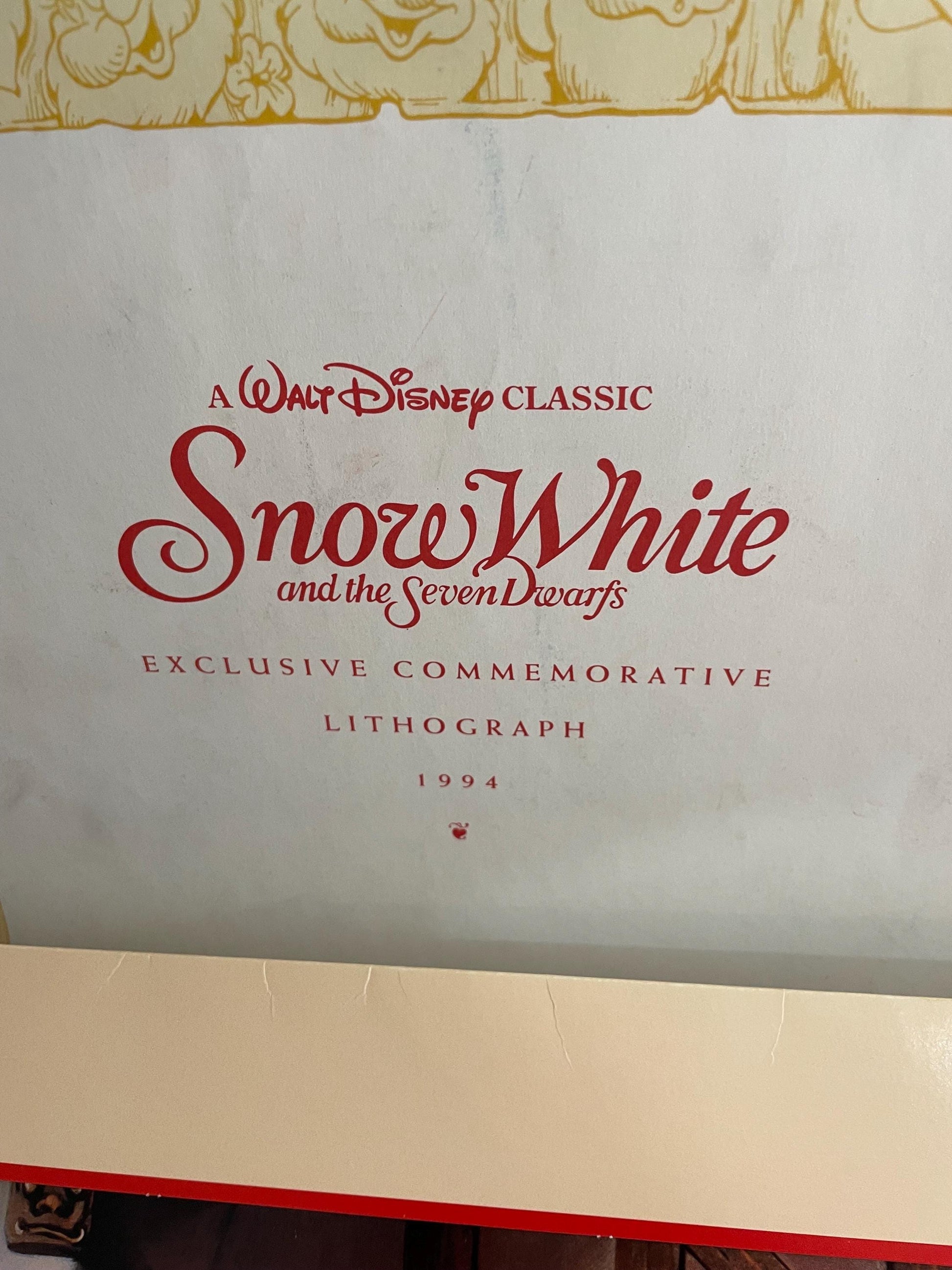 Disney’s Classic Snow White and the seven dwarf’s Exclusive Commemorative Lithograph 1994.