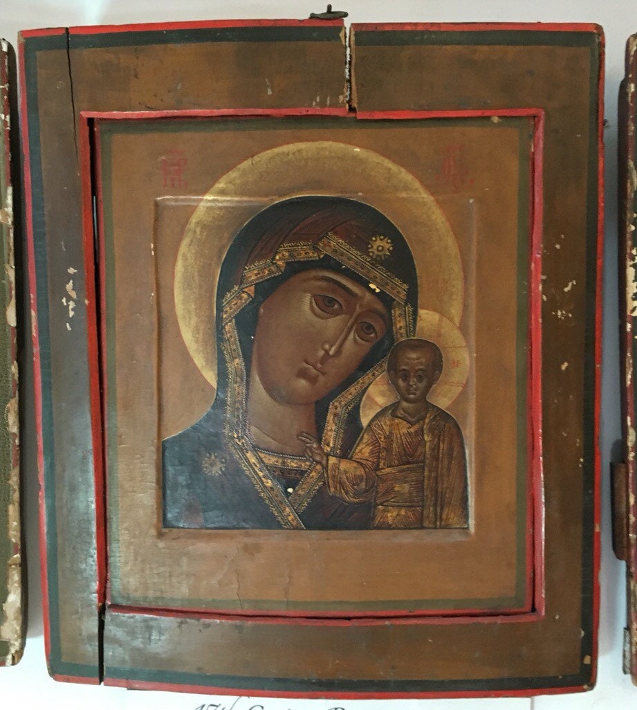 Virgin of Smolensk Icon, 17th Century Russian Religious Art, Religious Icon Painting, Christian Gift