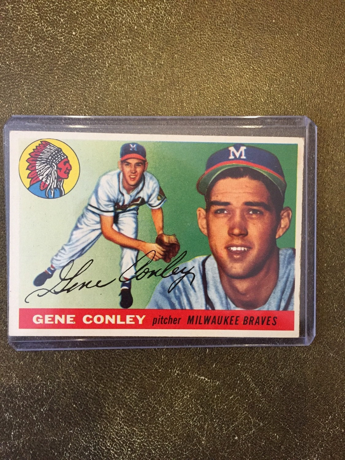 Topps #81 Gene Conley 1950s Milwaukee Braves Baseball Card